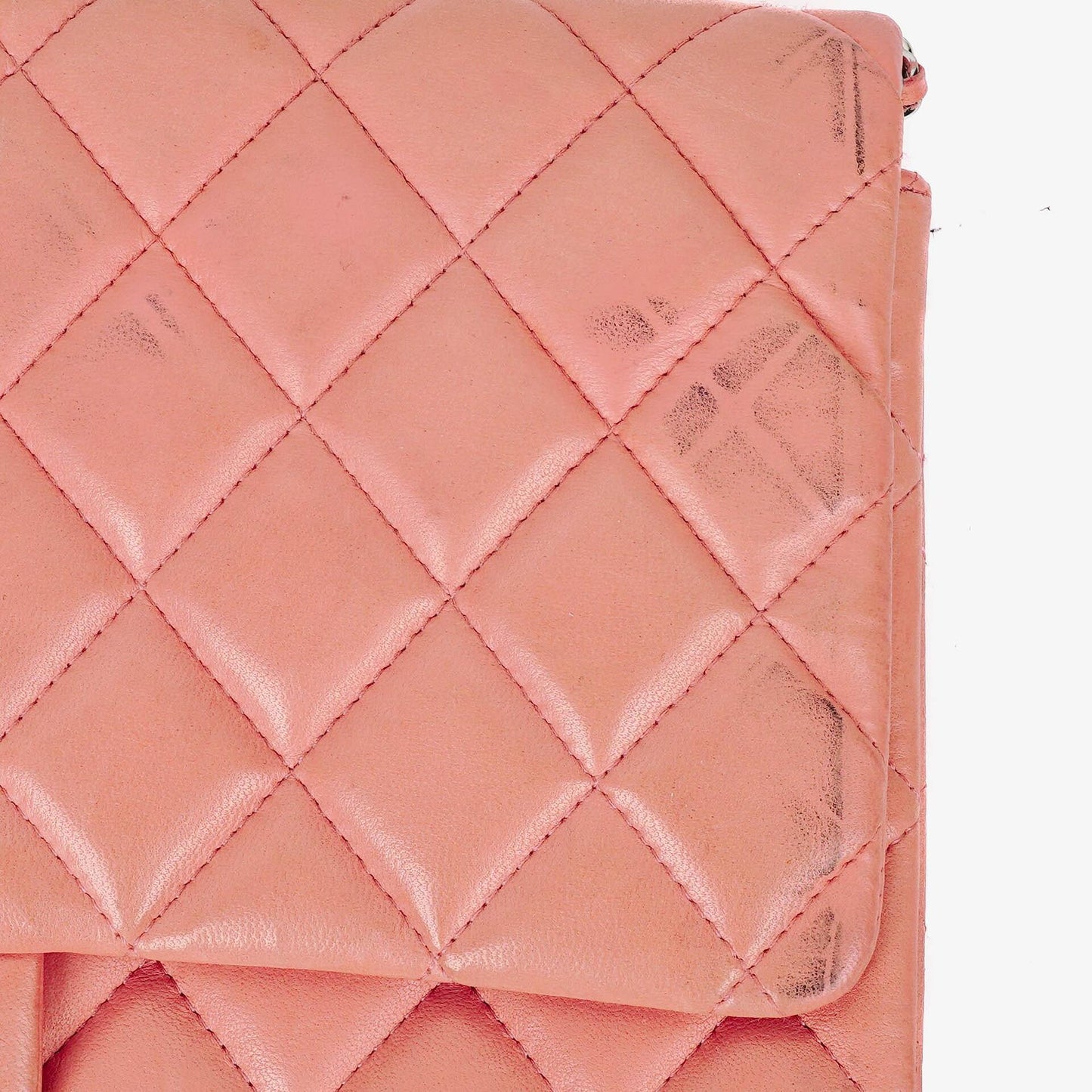 Chanel Classic Flap Clutch With Chain Quilted Leather With Silver-Tone Hardware