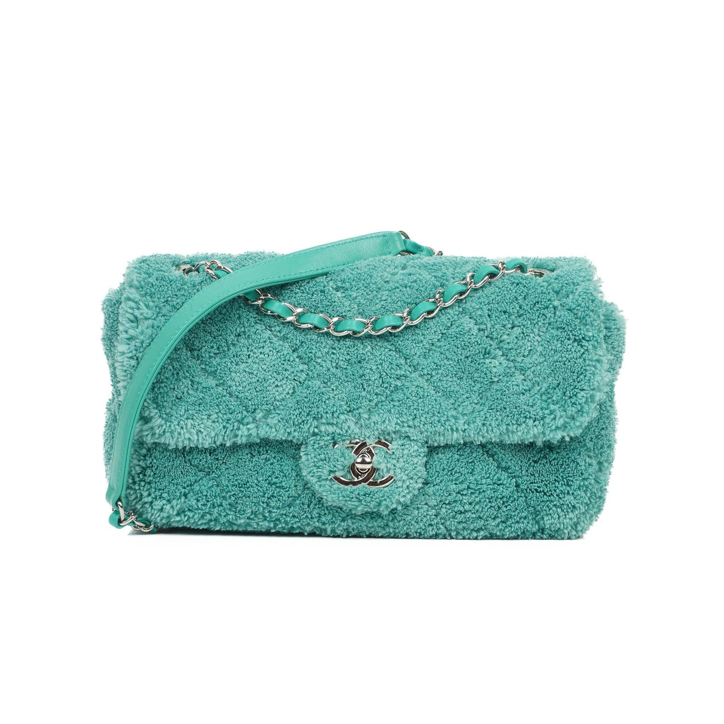 Chanel Classic Flap Turquoise Terry Bag 2019 Collection
