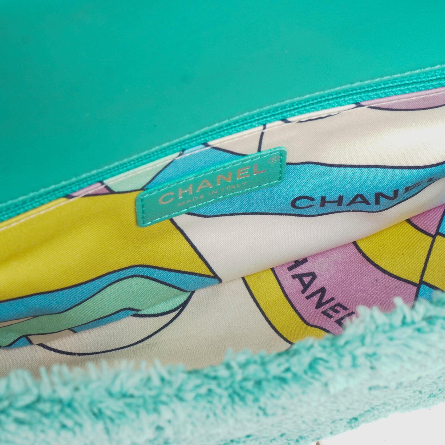 Chanel Classic Flap Turquoise Terry Bag 2019 Collection