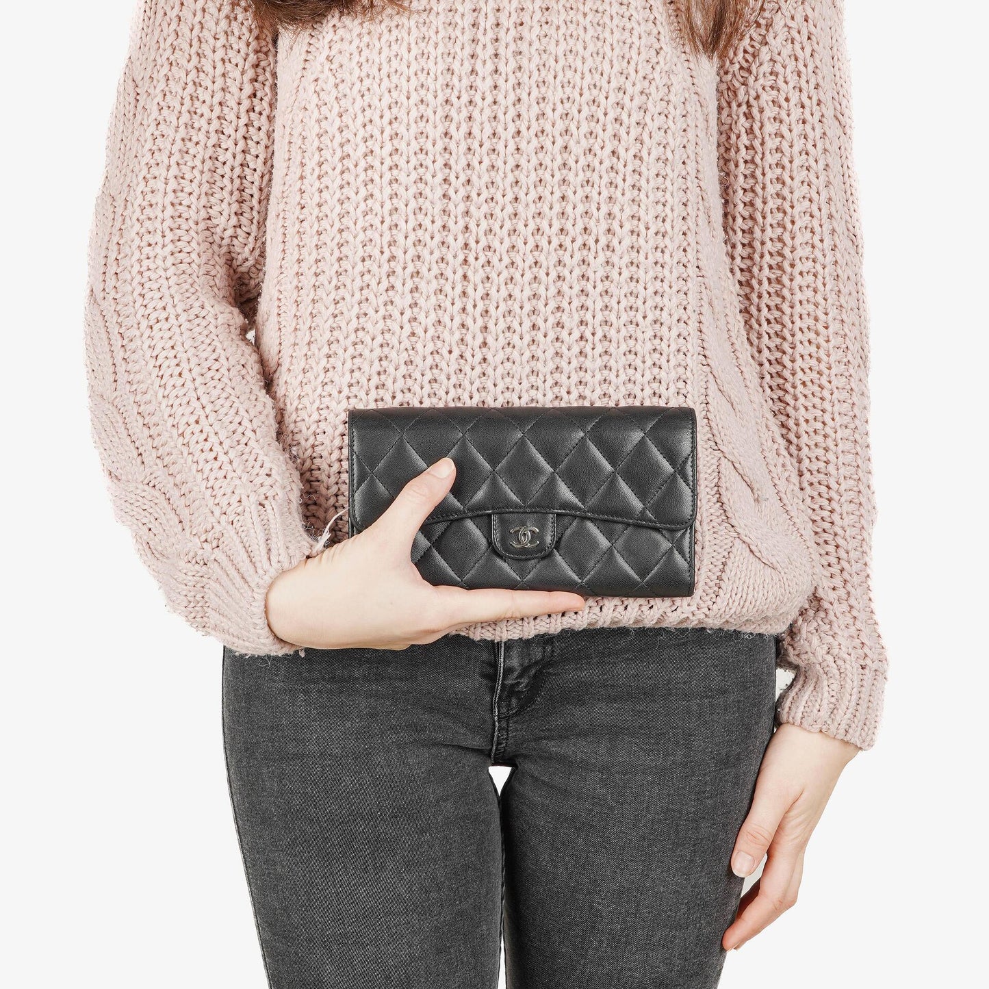 Chanel Classic Flap Wallet Black Quilted Lambskin