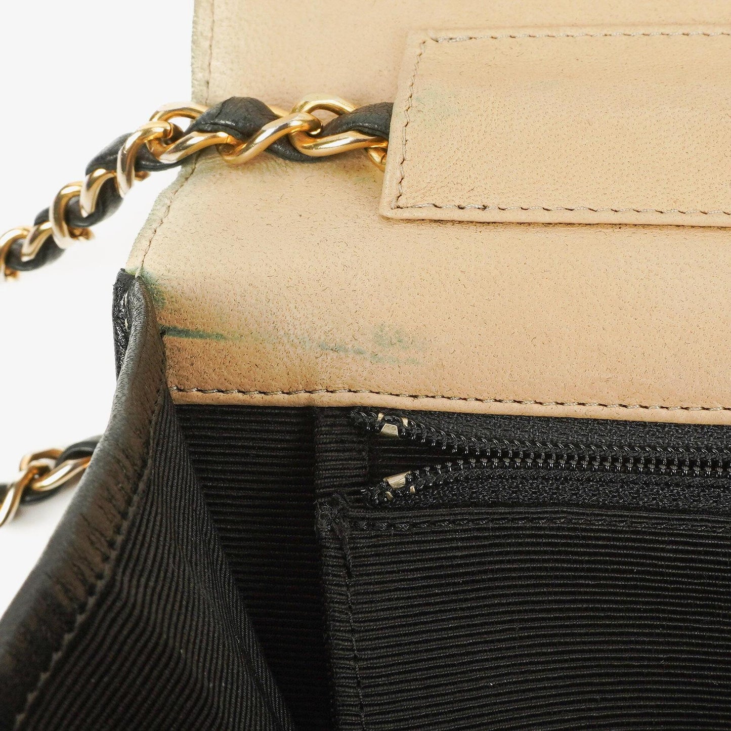 Chanel Classic Full Flap Bag Beige Chevron Quilted Leather 24K Gold-Plated Hardware