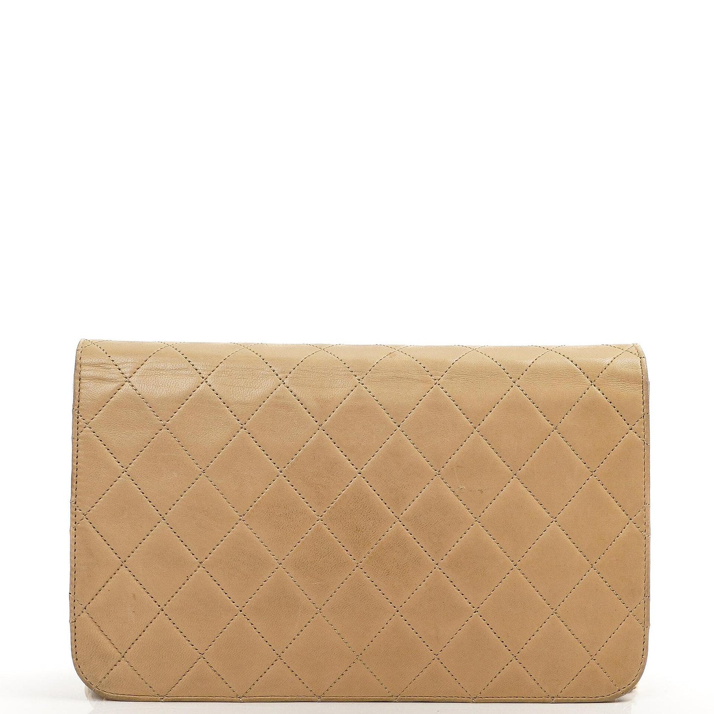 Chanel Classic Full Flap Bag Beige Quilted Lambskin 24K Gold-Plated Hardware