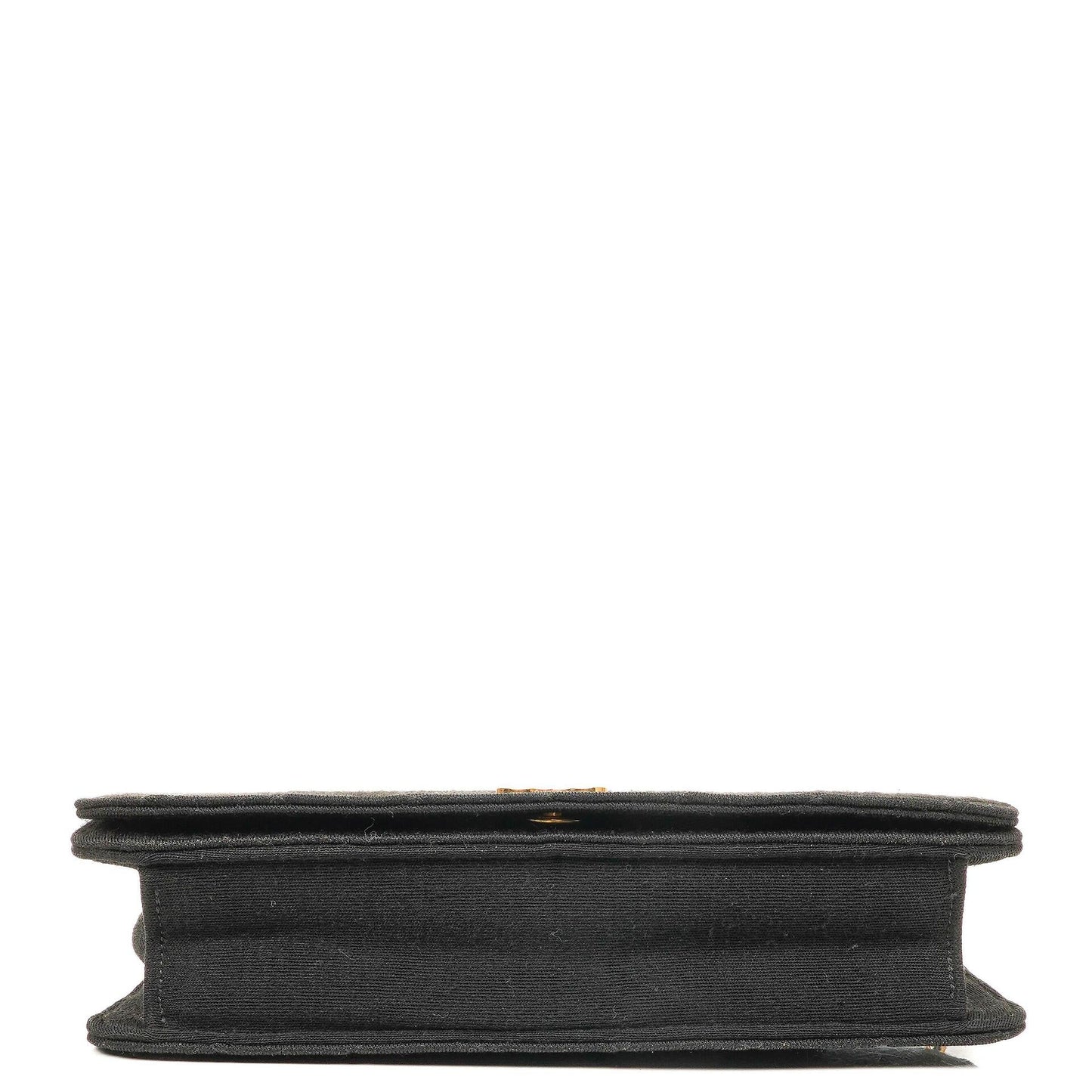 Chanel Classic Full Flap Bag Black Quilted Jersey and Leather, 24K Gold Plated Hardware, 1986-1988