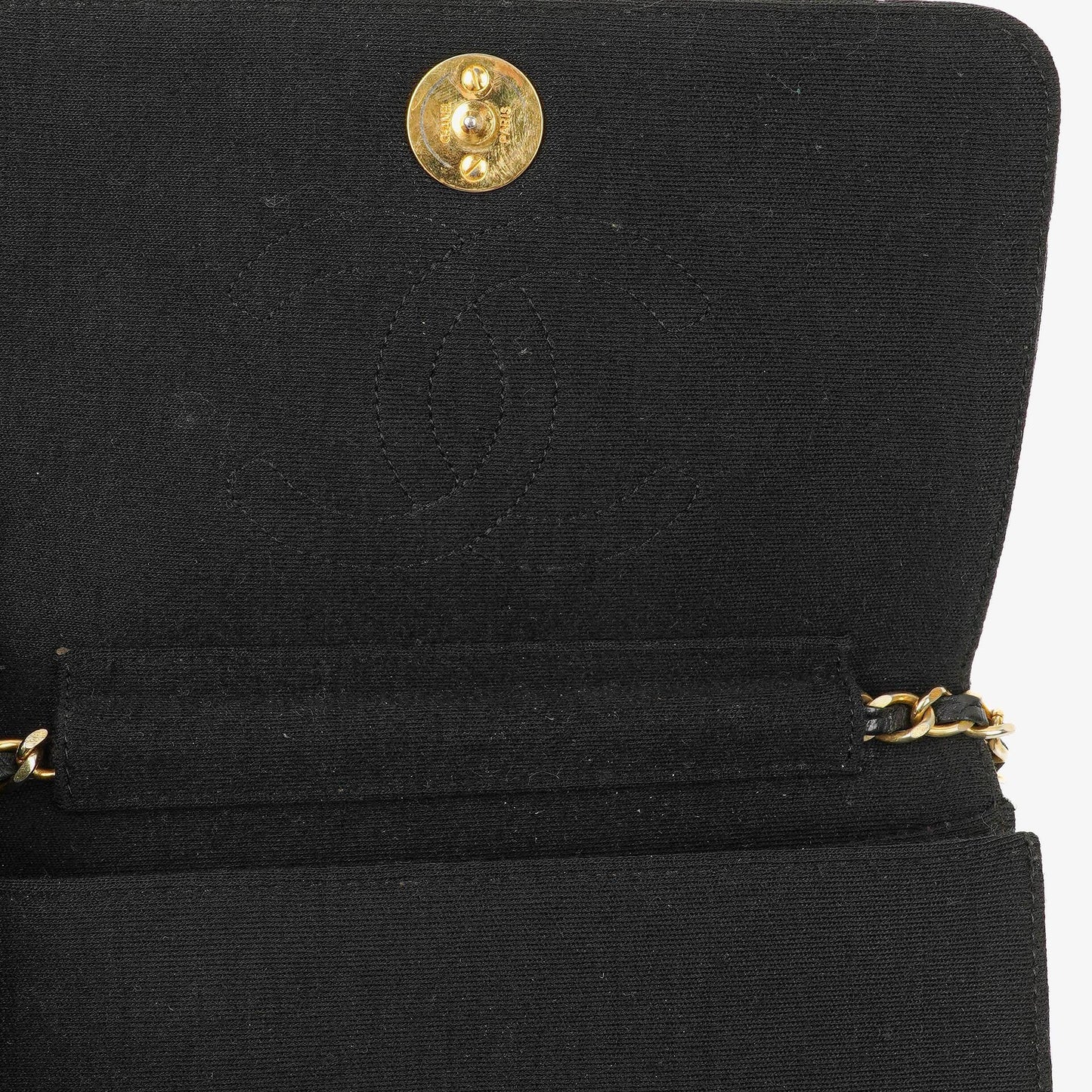 Chanel Classic Full Flap Bag Black Quilted Jersey And Leather 24K Gold-Plated Hardware