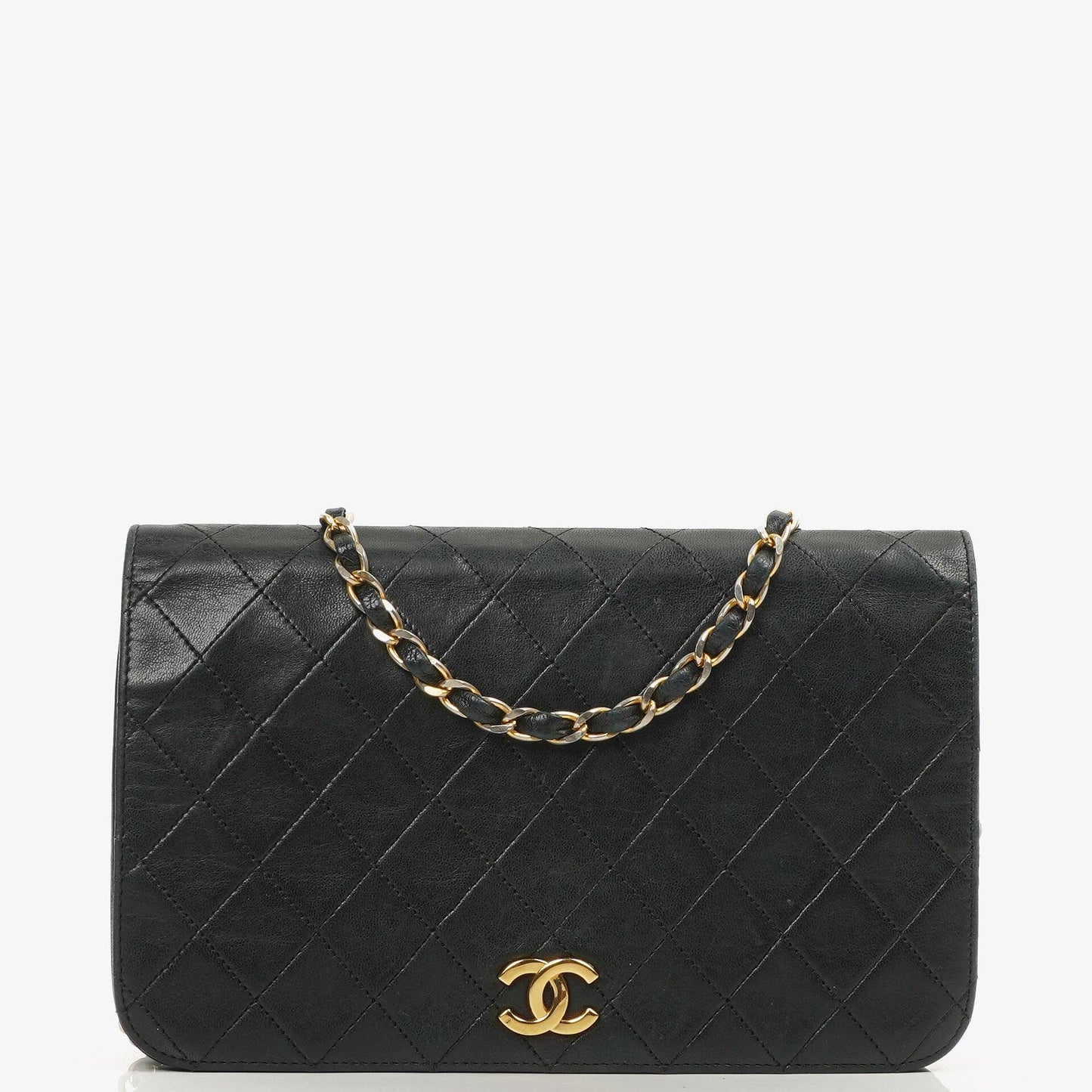 Chanel Classic Full Flap Bag Black Quilted Lambskin 24K Gold-Plated Hardware