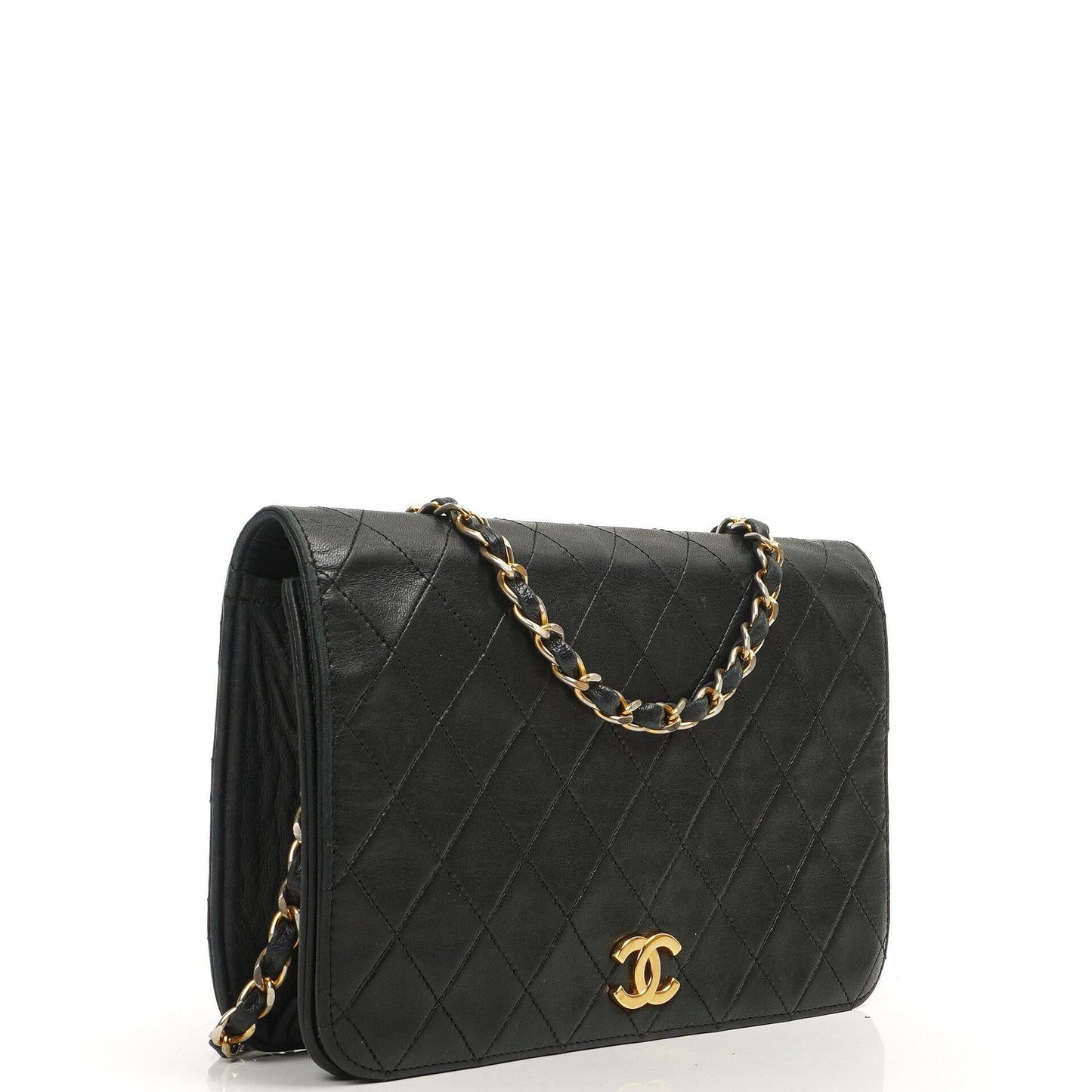 Chanel Classic Full Flap Bag Black Quilted Lambskin 24K Gold-Plated Hardware
