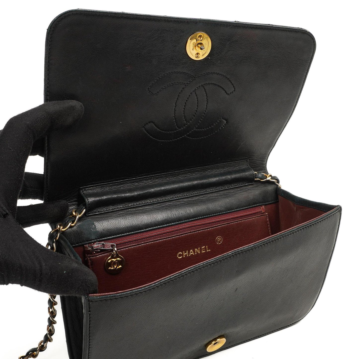 Chanel Classic Full Flap Bag Black Quilted Lambskin 24K Gold-Plated Hardware