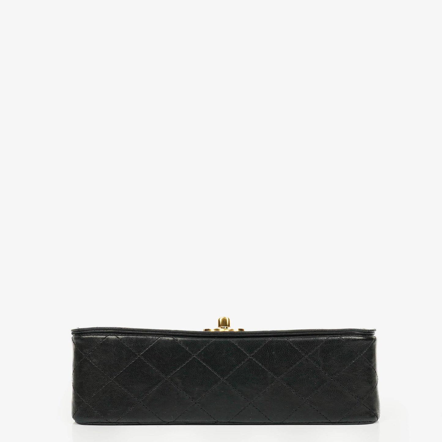Chanel Full Flap Bag Black Quilted Leather 24K Gold-Plated Hardware