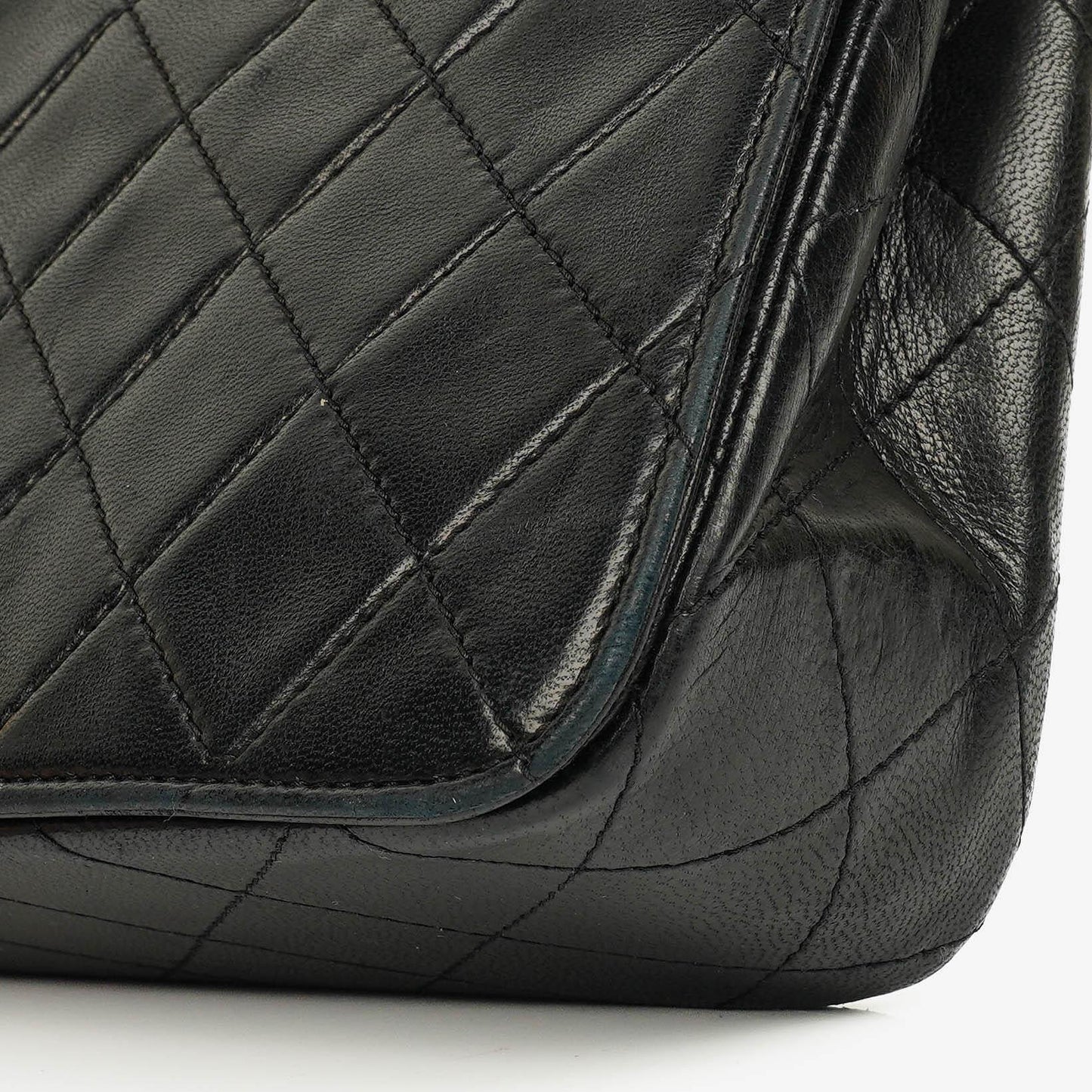 Chanel Full Flap Bag Black Quilted Leather 24K Gold-Plated Hardware