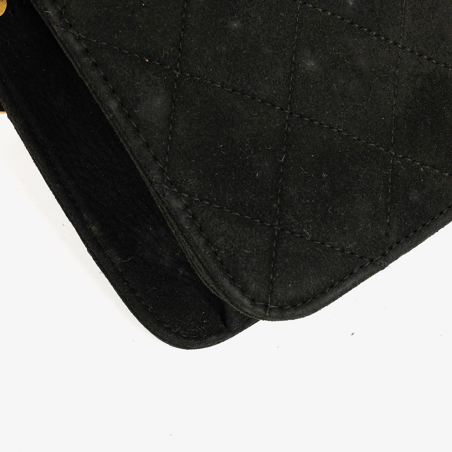 Chanel Classic Full Flap Bag Black Quilted Suede