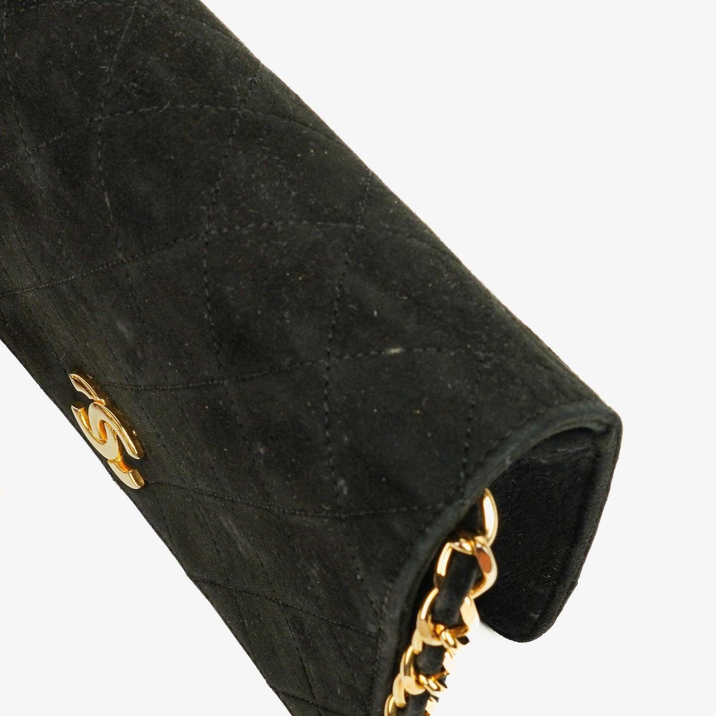 Chanel Classic Full Flap Bag Black Quilted Suede