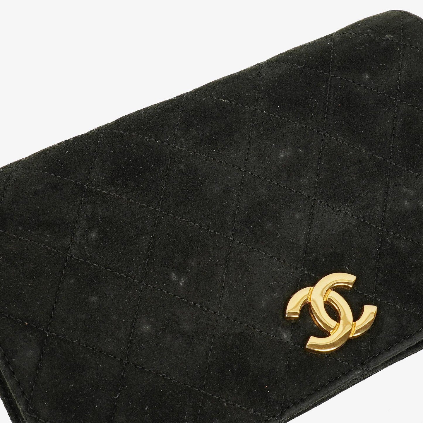 Chanel Classic Full Flap Bag Black Quilted Suede