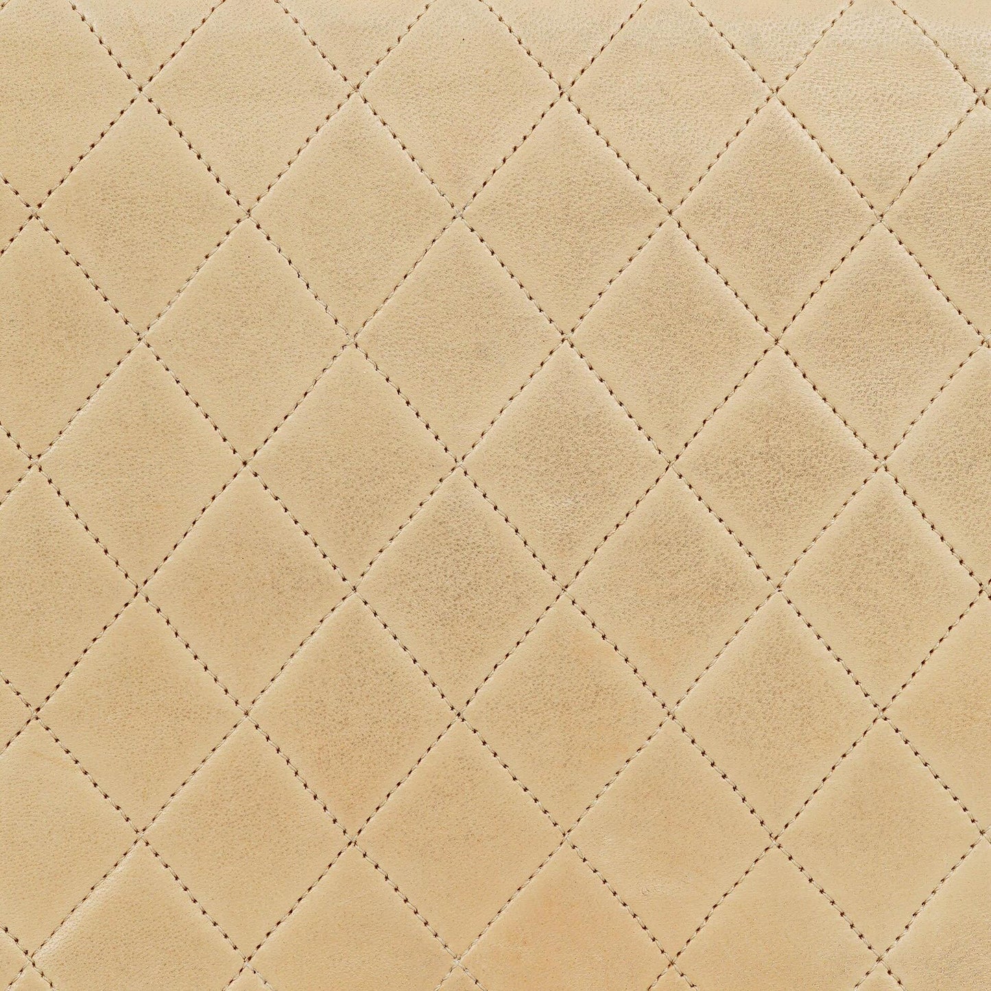 Chanel Classic Half Moon Double Flap Bag In Beige Quilted Lambskin And 24K Gold-Plated Hardware