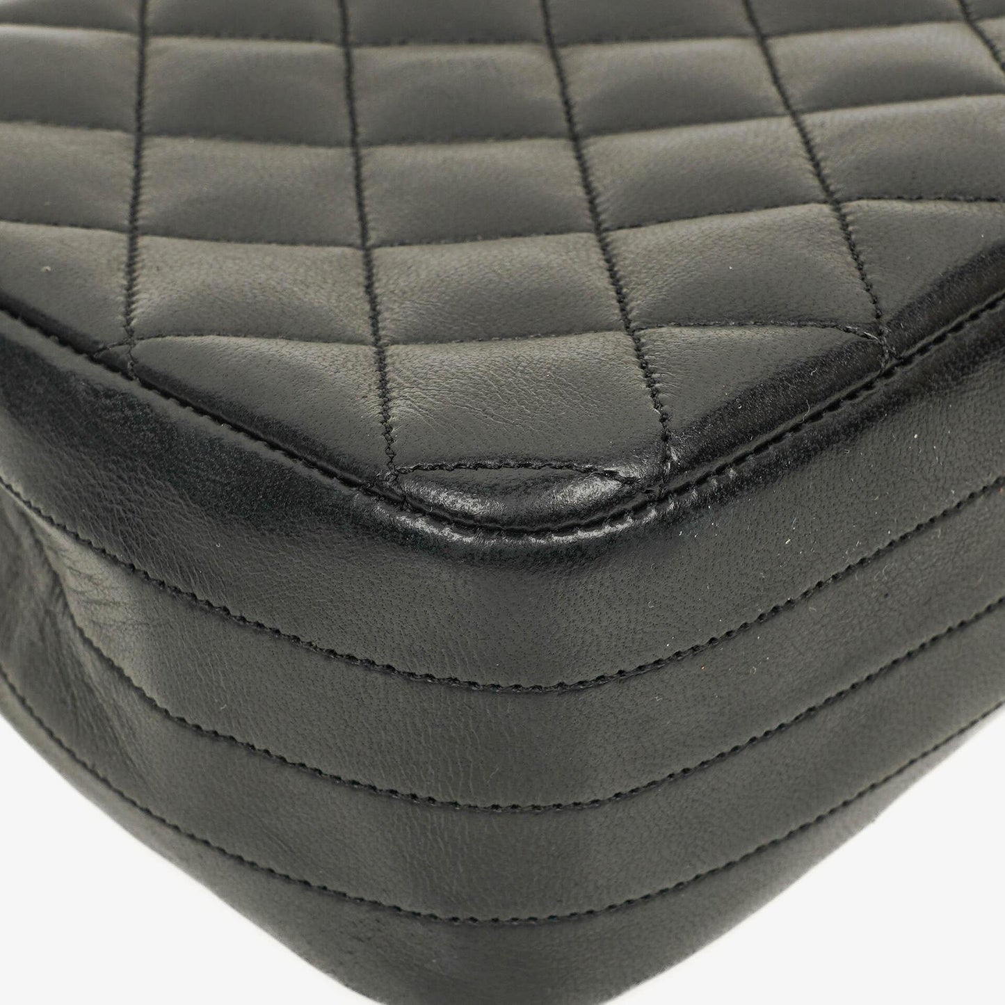 Chanel Classic Half-Moon Single Flap Bag Black Quilted Lambskin With 24K Gold-Plated Hardware