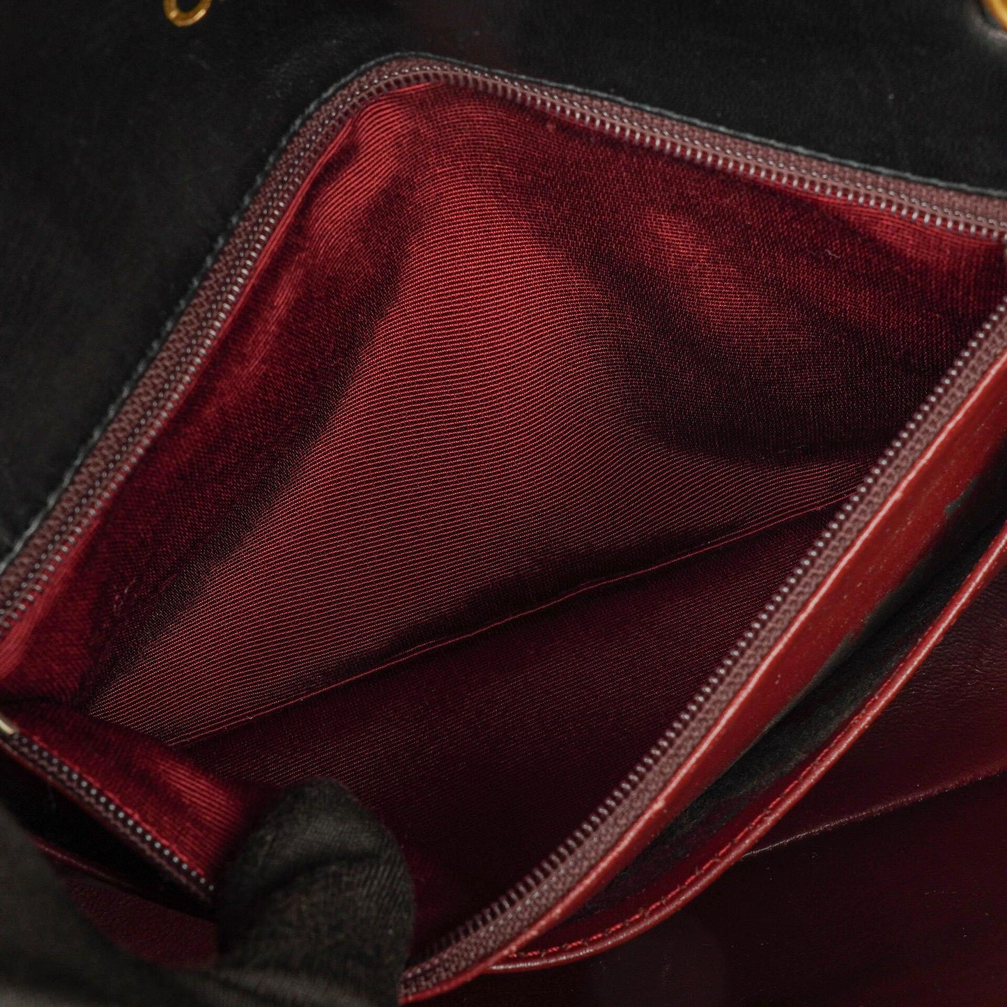 Chanel Classic Half-Moon Single Flap Bag Black Quilted Lambskin With 24K Gold-Plated Hardware