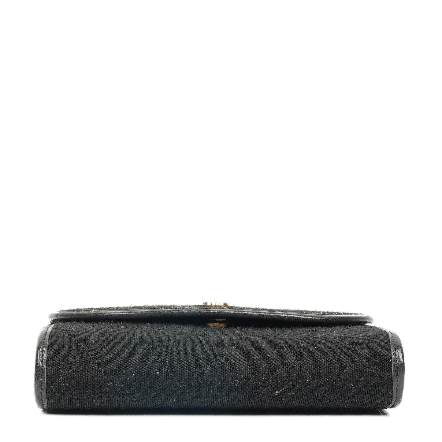 Chanel Classic Jursey Single Flap Bag Wallet on Chain With 24K Gold-Plated Hardware