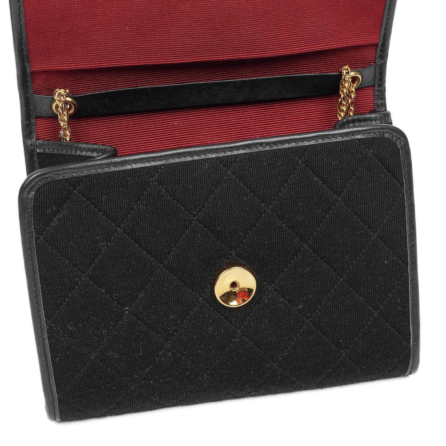 Chanel Classic Jursey Single Flap Bag Wallet on Chain With 24K Gold-Plated Hardware
