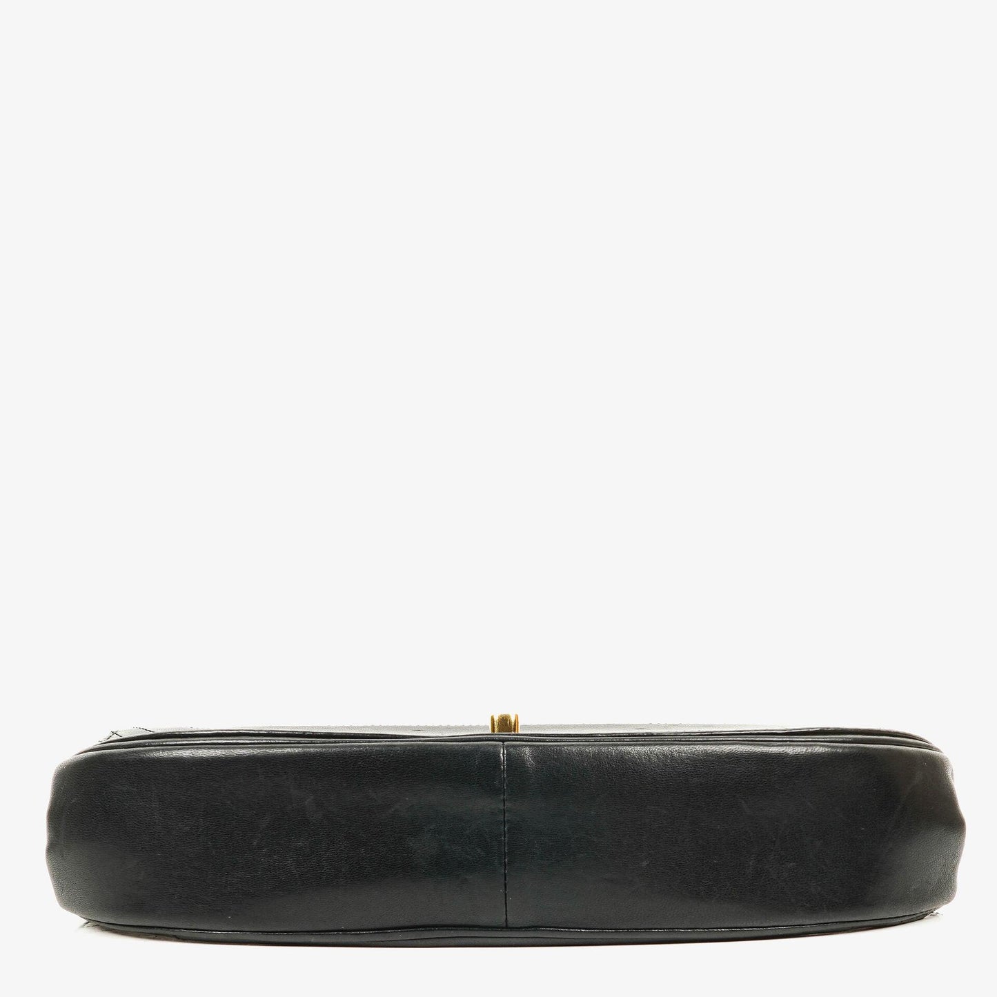 Chanel Classic Lambskin Half Moon Black Flap Bag With 24K Gold-Plated Hardware