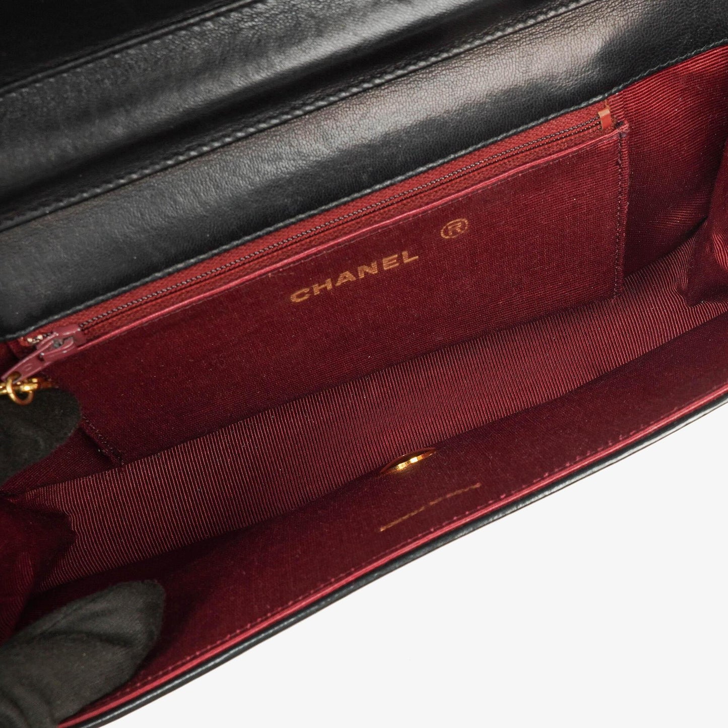 Chanel Classic Lambskin Half Moon Black Flap Bag With 24K Gold-Plated Hardware