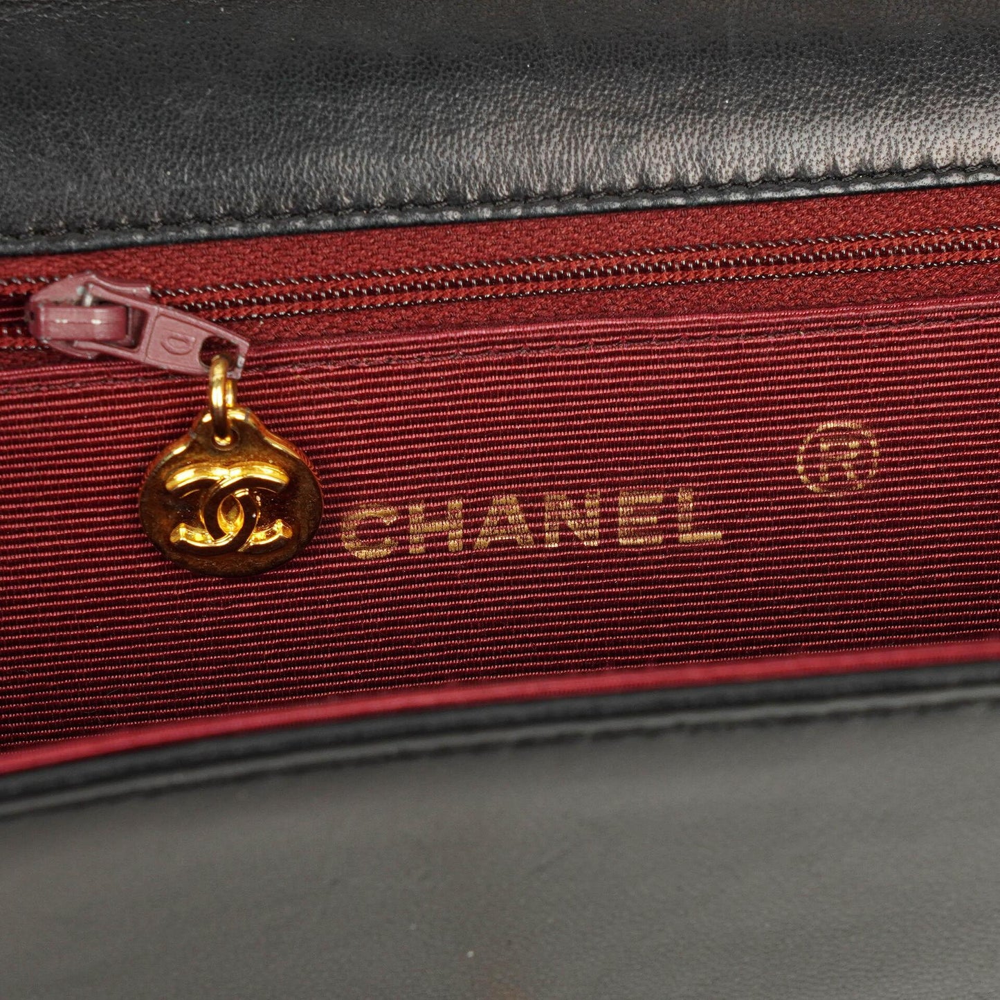 Chanel Classic Lambskin Half Moon Black Flap Bag With 24K Gold-Plated Hardware
