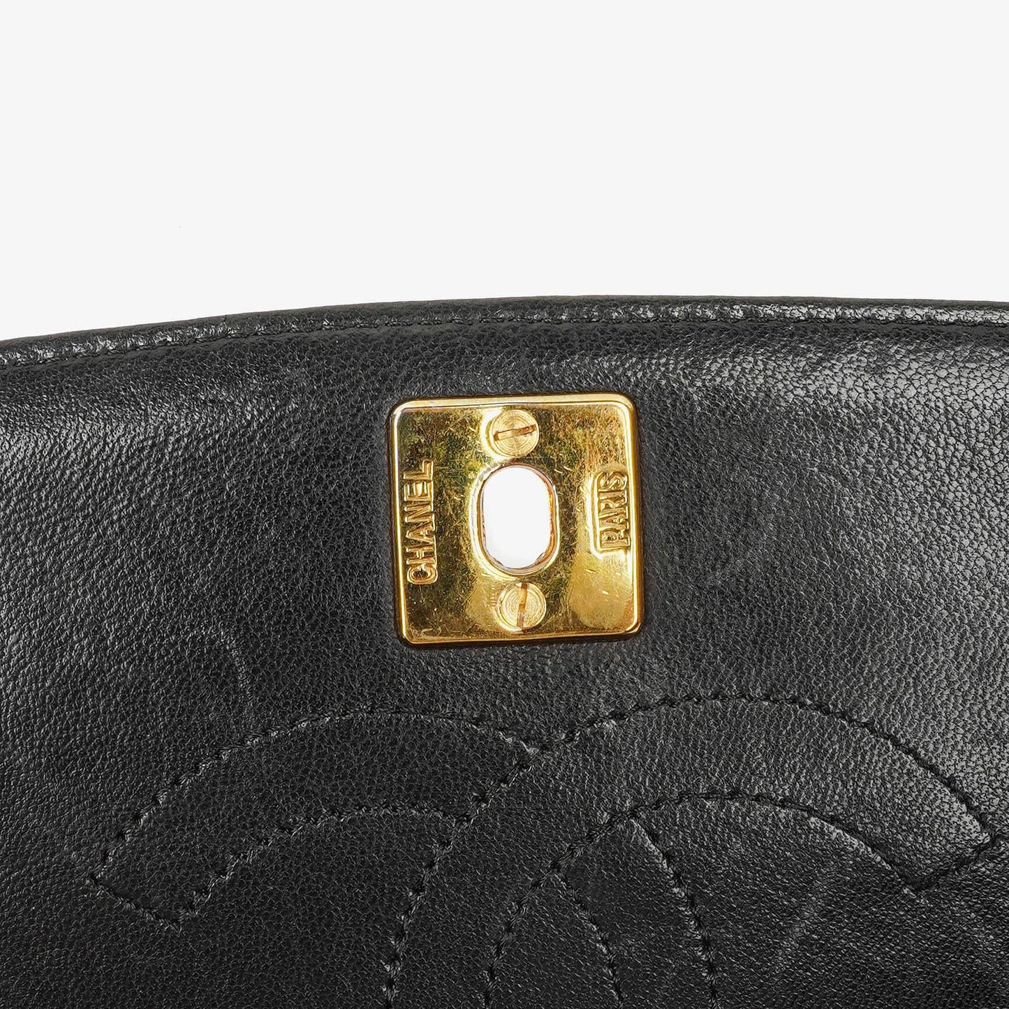 Chanel Classic Lambskin Half Moon Black Flap Bag With 24K Gold-Plated Hardware