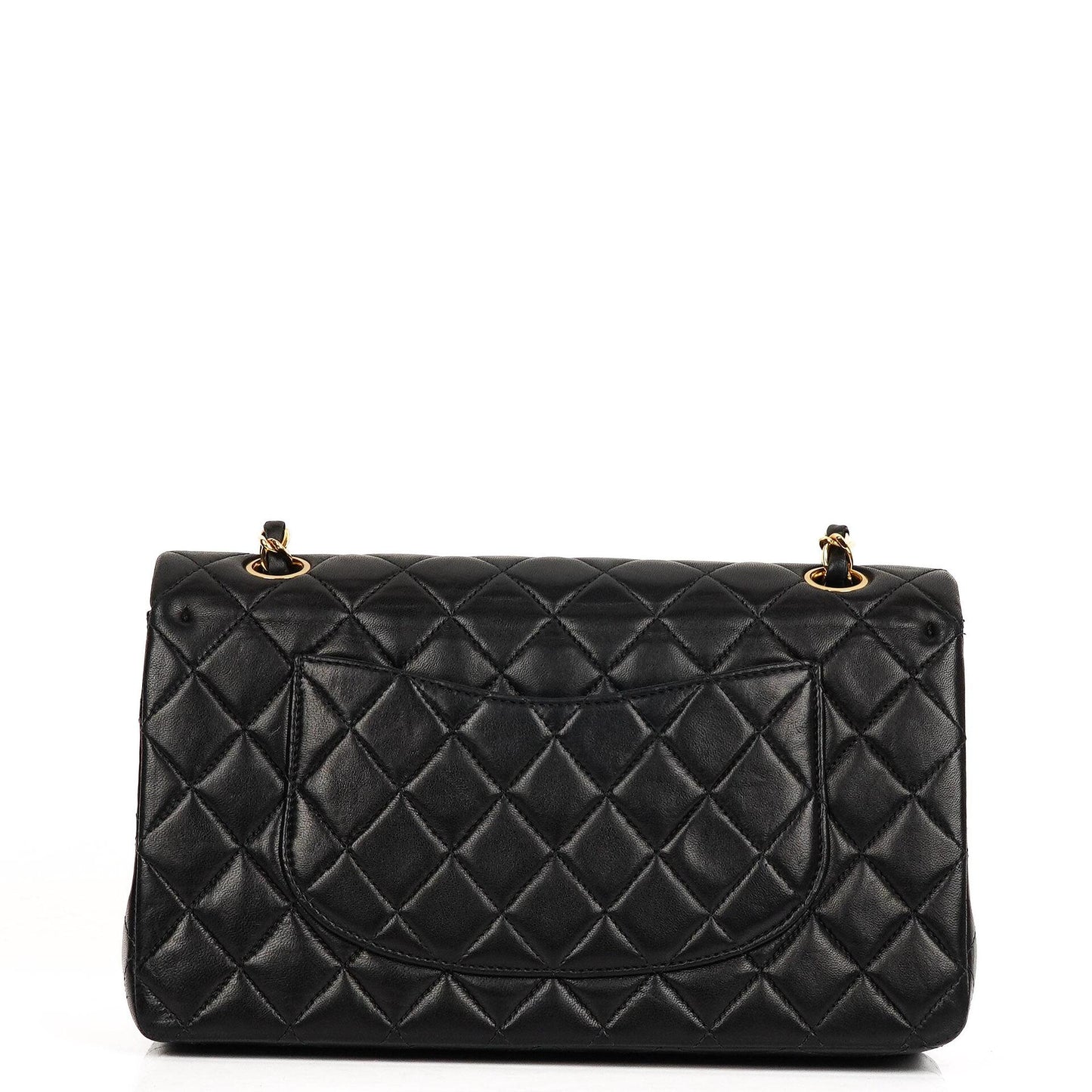Chanel Classic Medium Double Flap Bag Black Quilted Lambskin 24K Gold-Plated Hardware