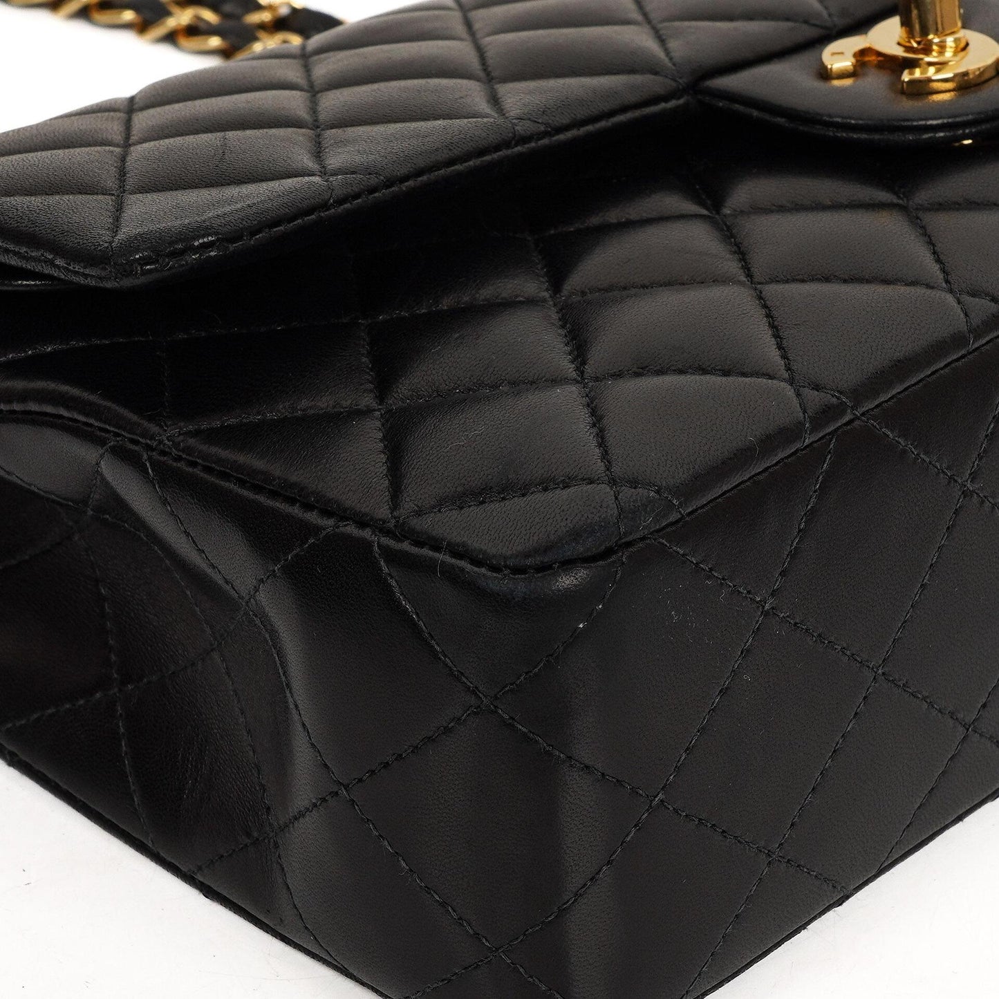 Chanel Classic Medium Double Flap Bag Black Quilted Lambskin 24K Gold-Plated Hardware