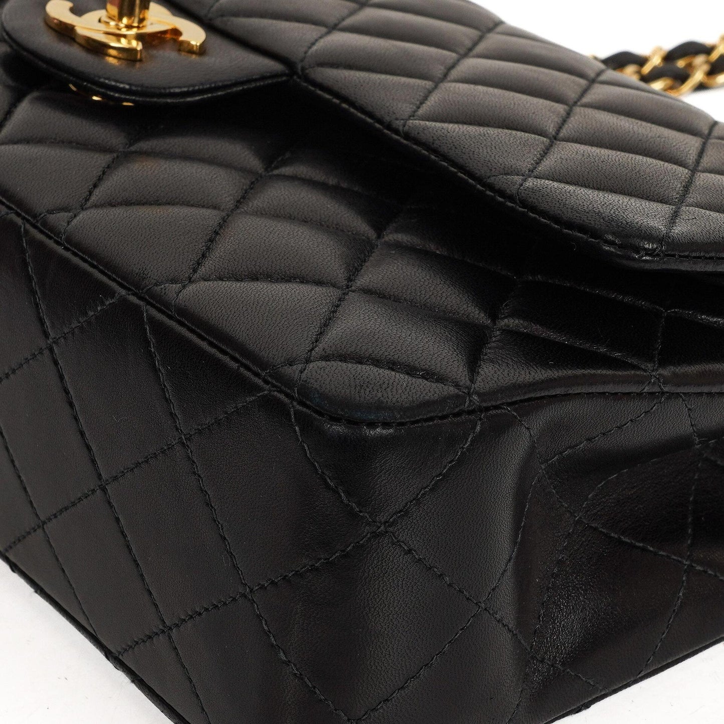 Chanel Classic Medium Double Flap Bag Black Quilted Lambskin 24K Gold-Plated Hardware