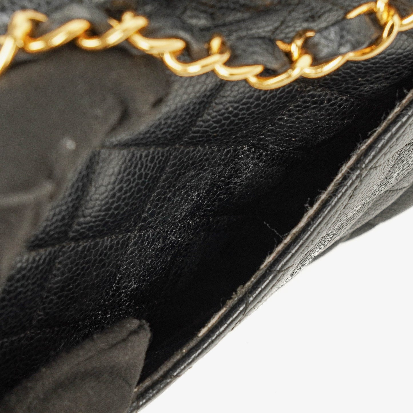 Chanel Classic Medium Double Flap Bag In Black Quilted Caviar Leather With 24K Gold-Plated Hardware