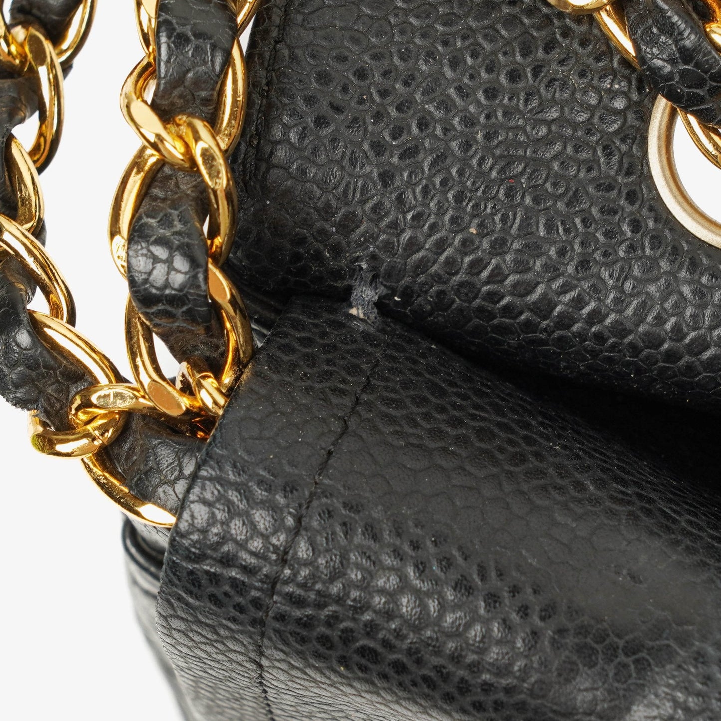 Chanel Classic Medium Double Flap Bag In Black Quilted Caviar Leather With 24K Gold-Plated Hardware