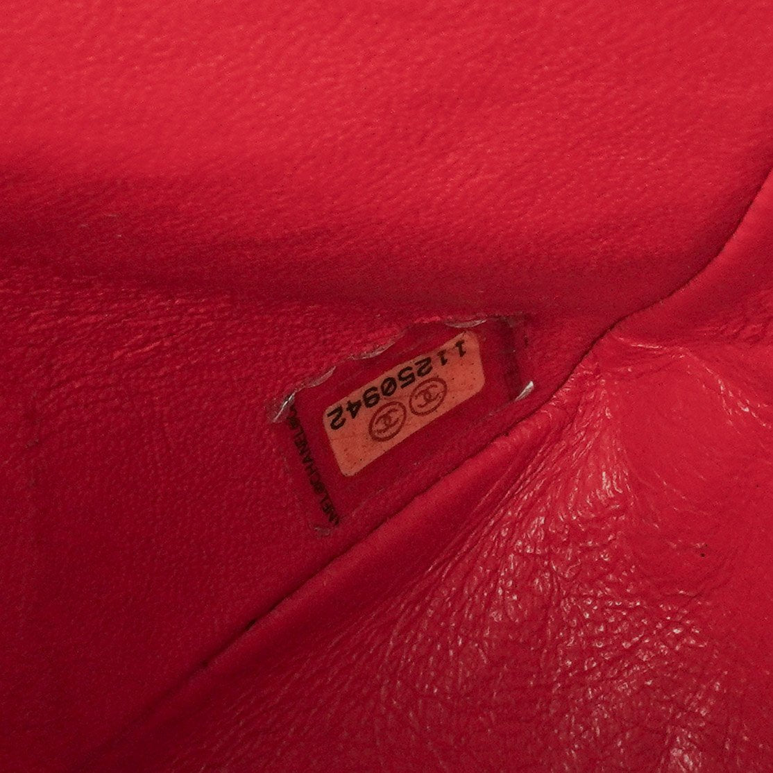 Chanel Classic Medium Perforated Red Quilted Lambskin Double Flap Bag
