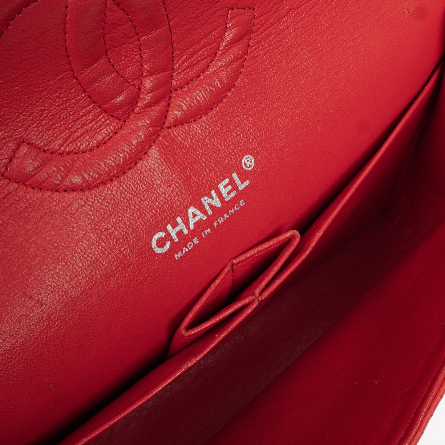Chanel Classic Medium Perforated Red Quilted Lambskin Double Flap Bag