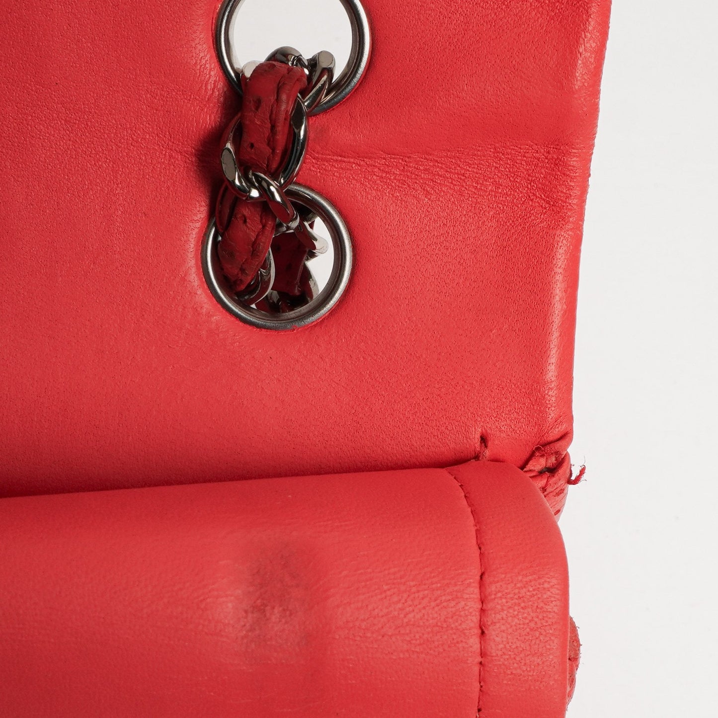 Chanel Classic Medium Perforated Red Quilted Lambskin Double Flap Bag