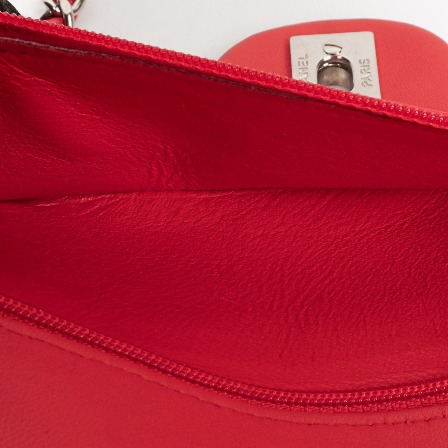 Chanel Classic Medium Perforated Red Quilted Lambskin Double Flap Bag