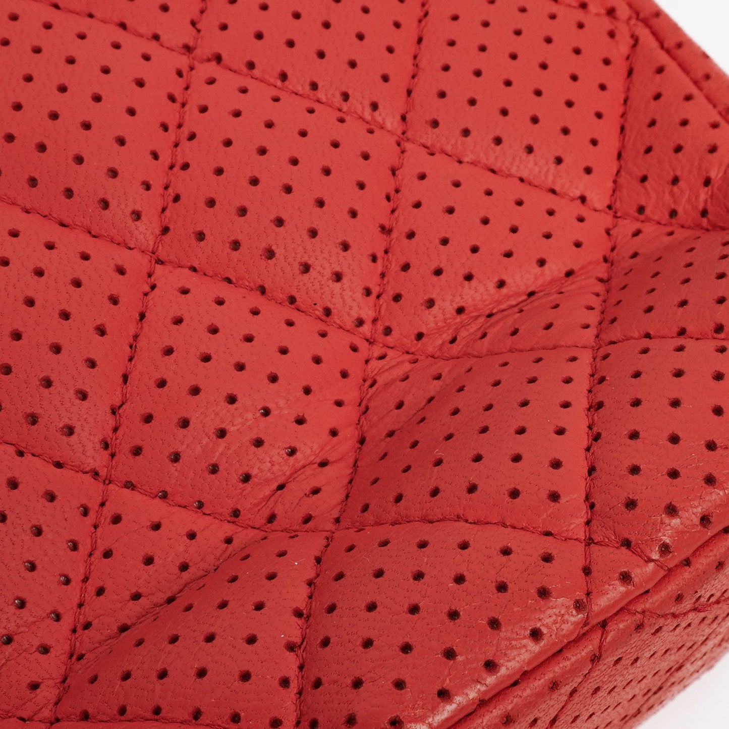 Chanel Classic Medium Perforated Red Quilted Lambskin Double Flap Bag