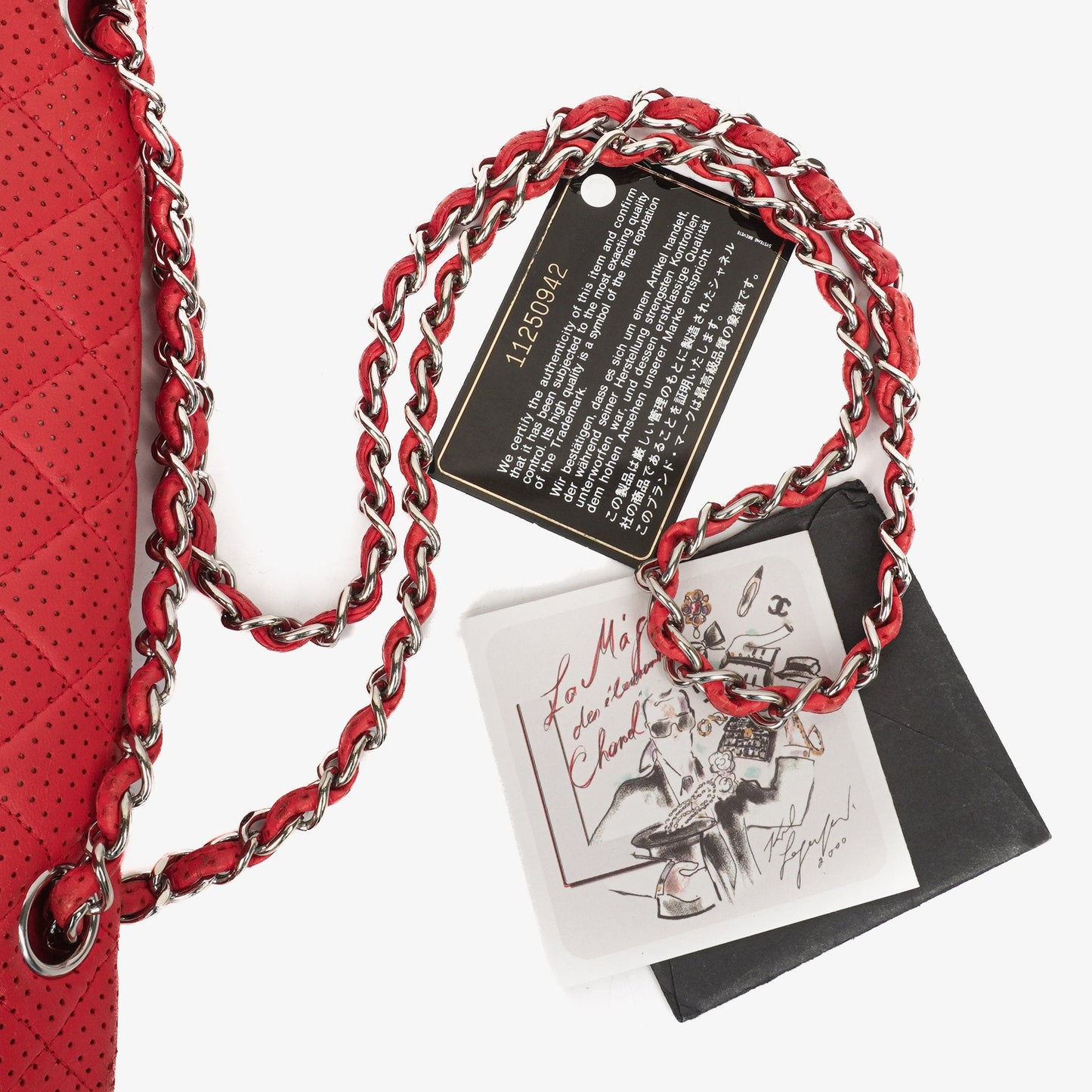 Chanel Classic Medium Perforated Red Quilted Lambskin Double Flap Bag