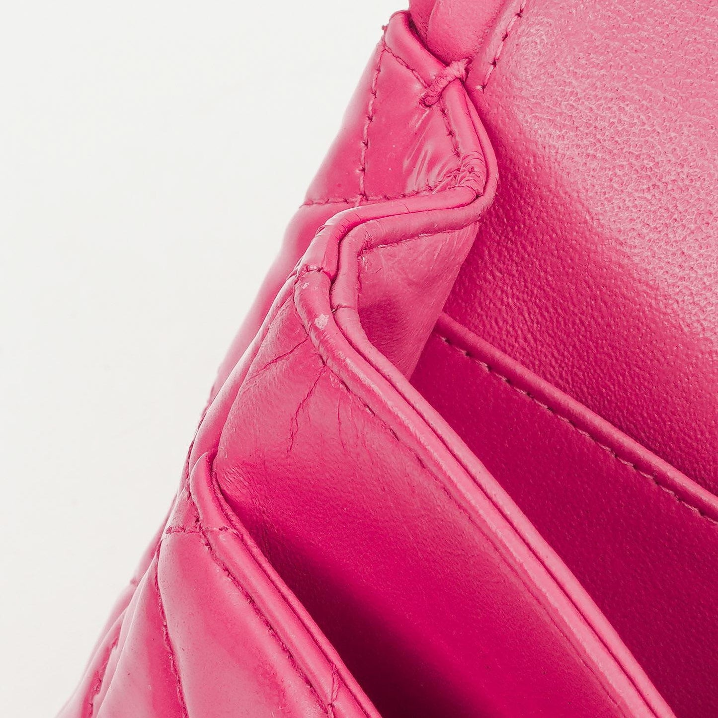 Chanel Classic Medium Pink Quilted Patent Leather Double Flap Bag With Silver Hardware