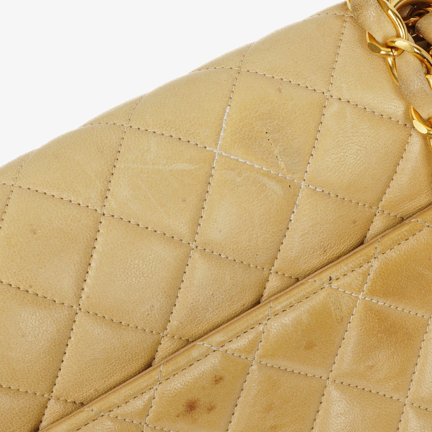 Chanel Classic Medium Single Flap Bag Beige Quilted Leather With Gold & Silver Tone Combo Hardware