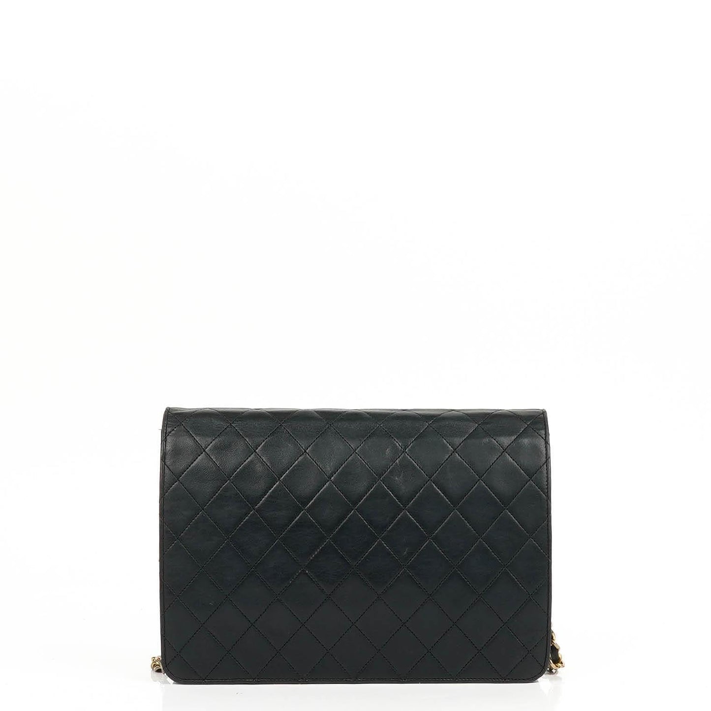 Chanel Classic Medium Single Flap Bag Black Quilted Lambskin 24K Gold-Plated Hardware