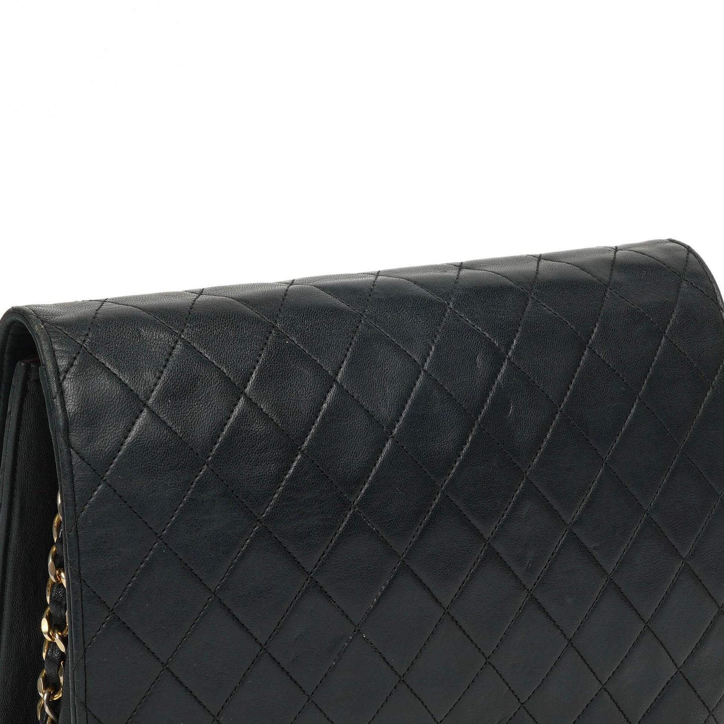 Chanel Classic Medium Single Flap Bag Black Quilted Lambskin 24K Gold-Plated Hardware