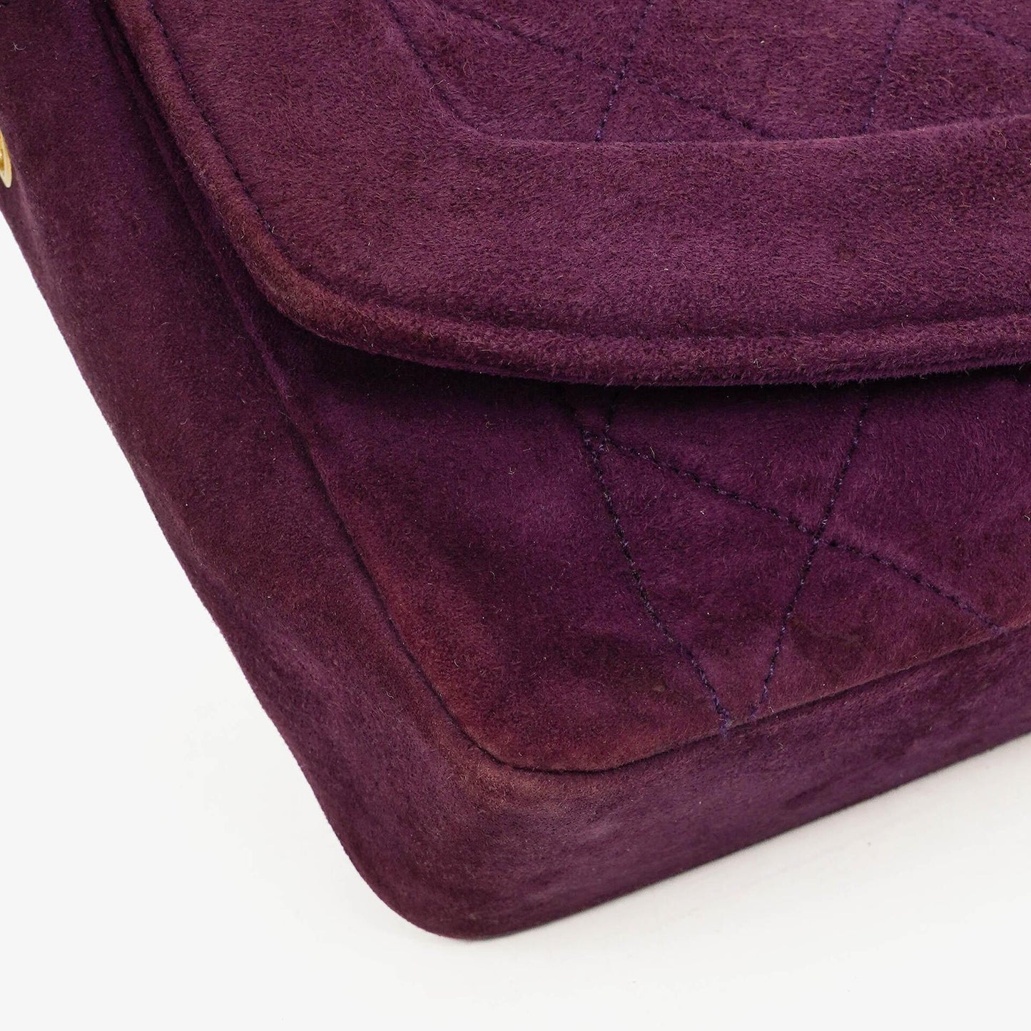 Chanel Classic Mini Diana Purple Suede Flap Bag 24K Gold-Plated Hardware
