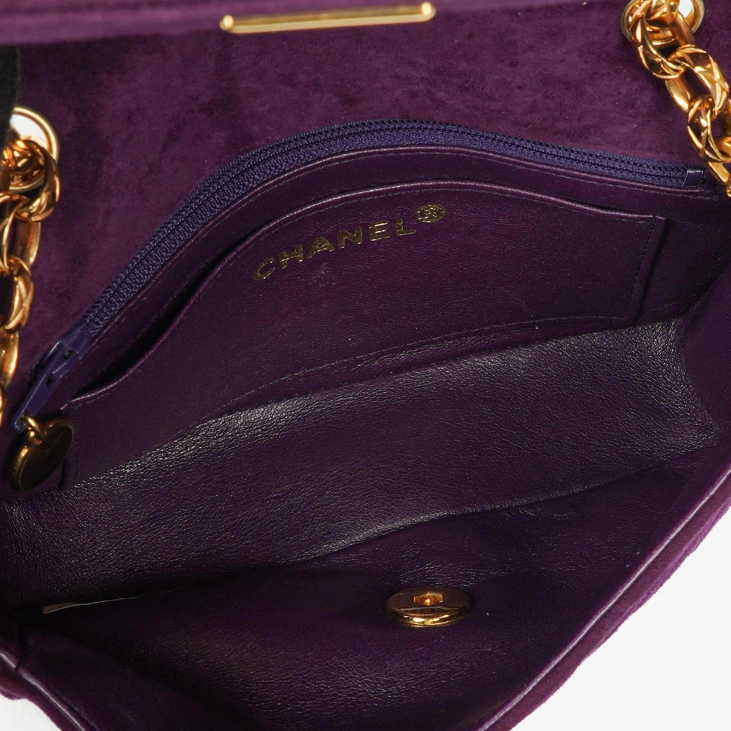 Chanel Classic Mini Diana Purple Suede Flap Bag 24K Gold-Plated Hardware