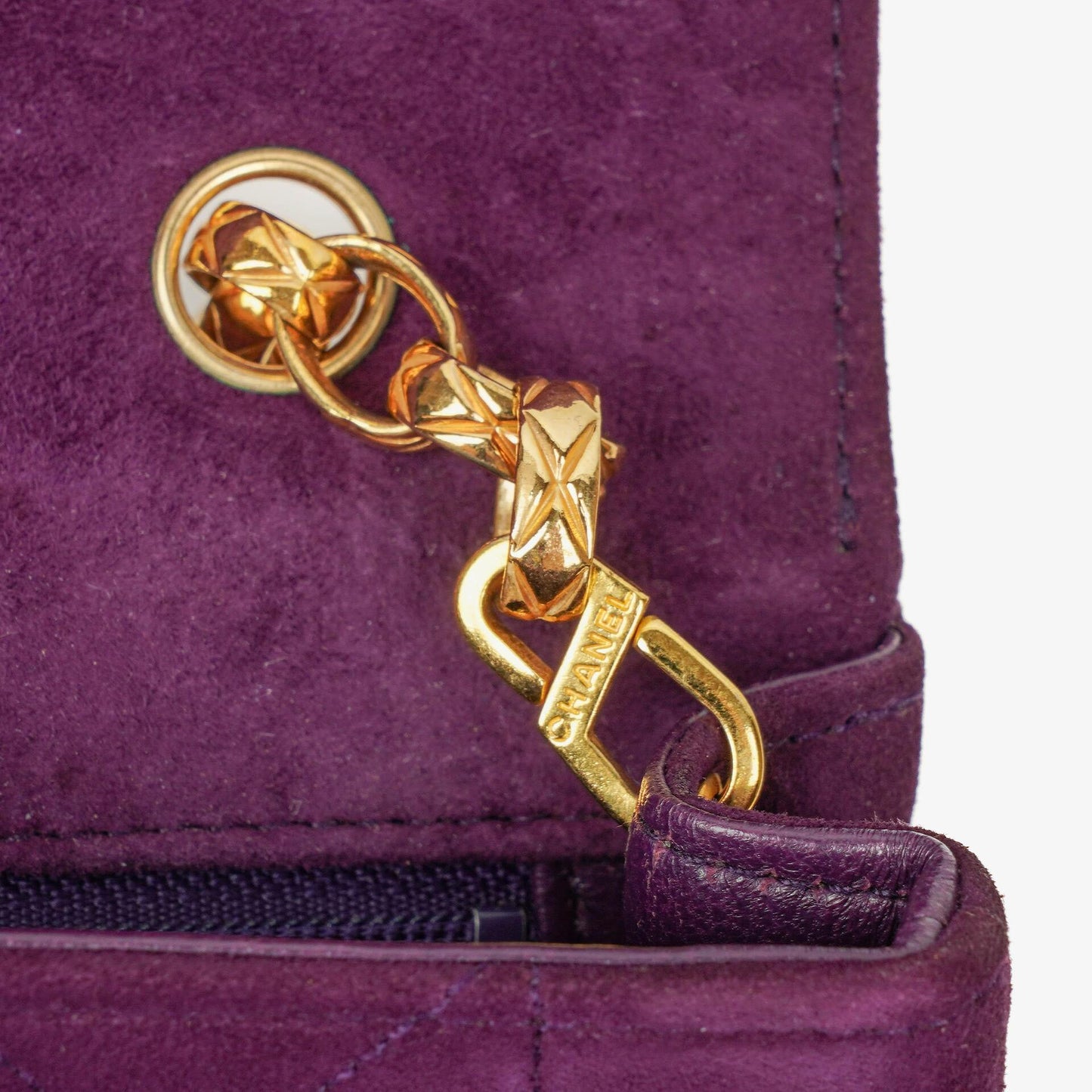 Chanel Classic Mini Diana Purple Suede Flap Bag 24K Gold-Plated Hardware