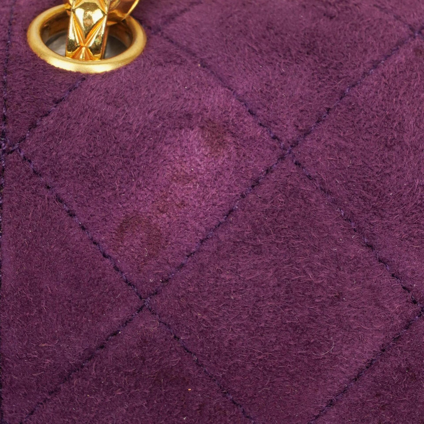 Chanel Classic Mini Diana Purple Suede Flap Bag 24K Gold-Plated Hardware