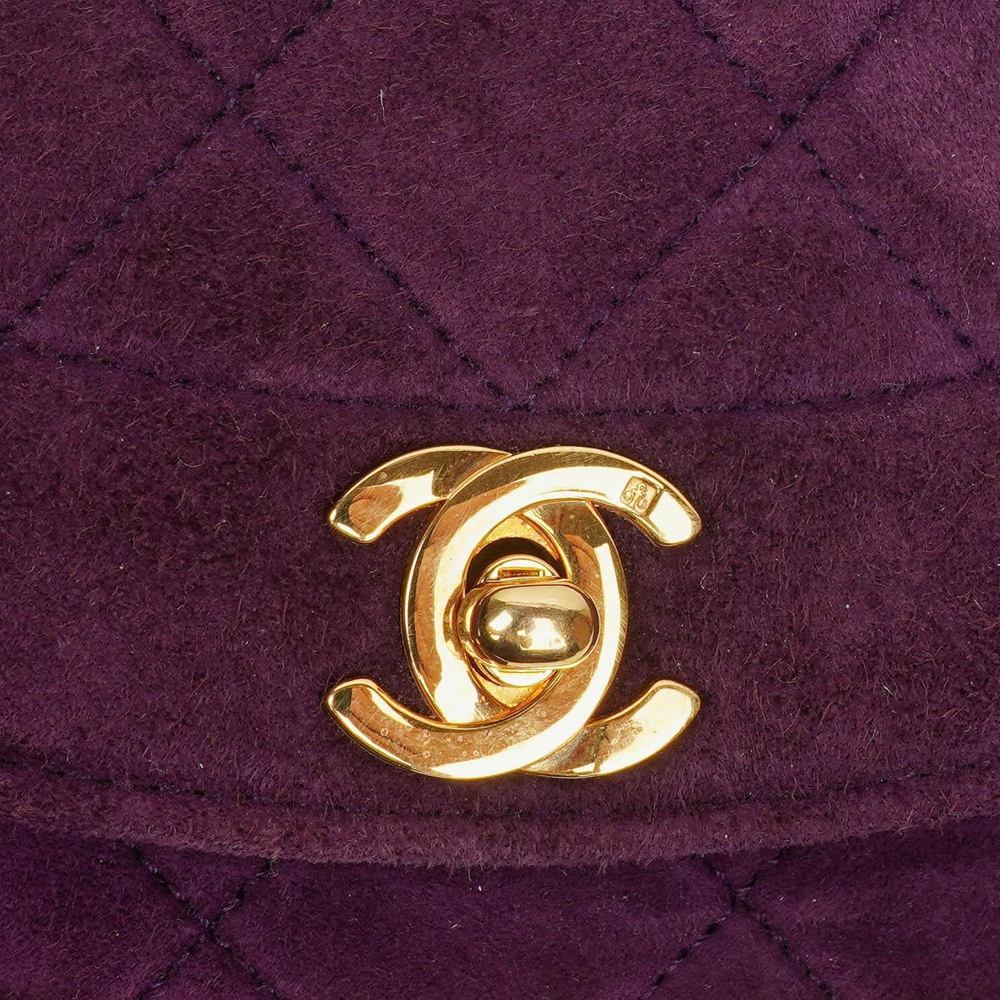 Chanel Classic Mini Diana Purple Suede Flap Bag 24K Gold-Plated Hardware