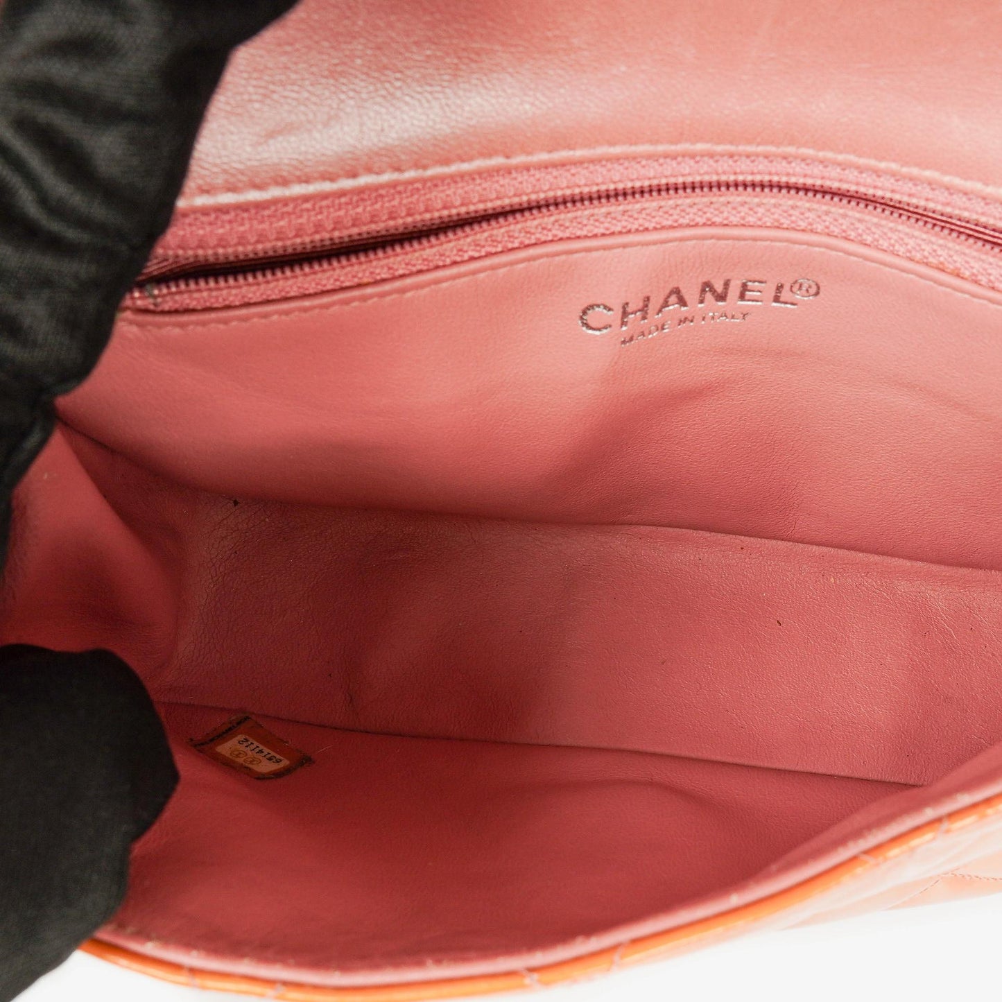 Chanel Classic Mini Rectangular Single Flap Bag Orange Patent Leather