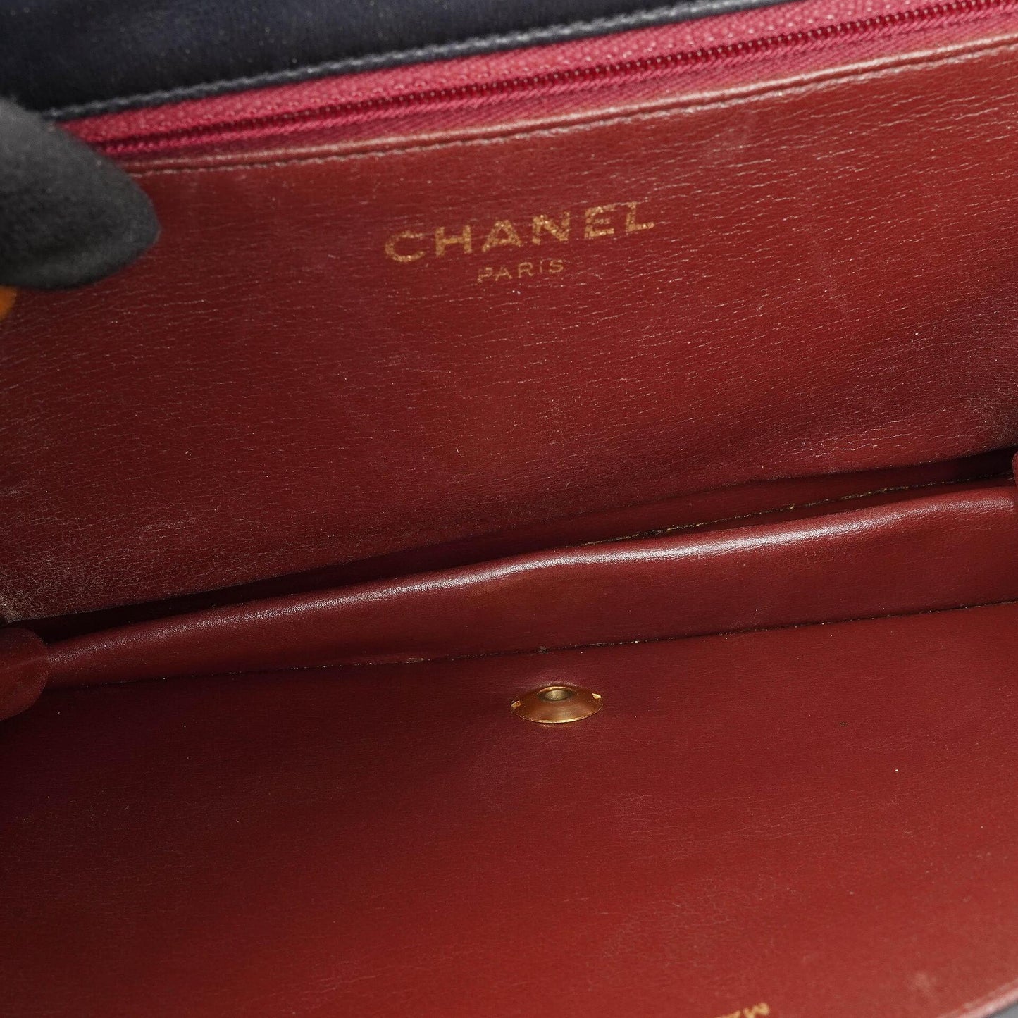 Chanel Classic Navy Quilted Lambskin Full Flap Bag With Gold-Tone Hardware