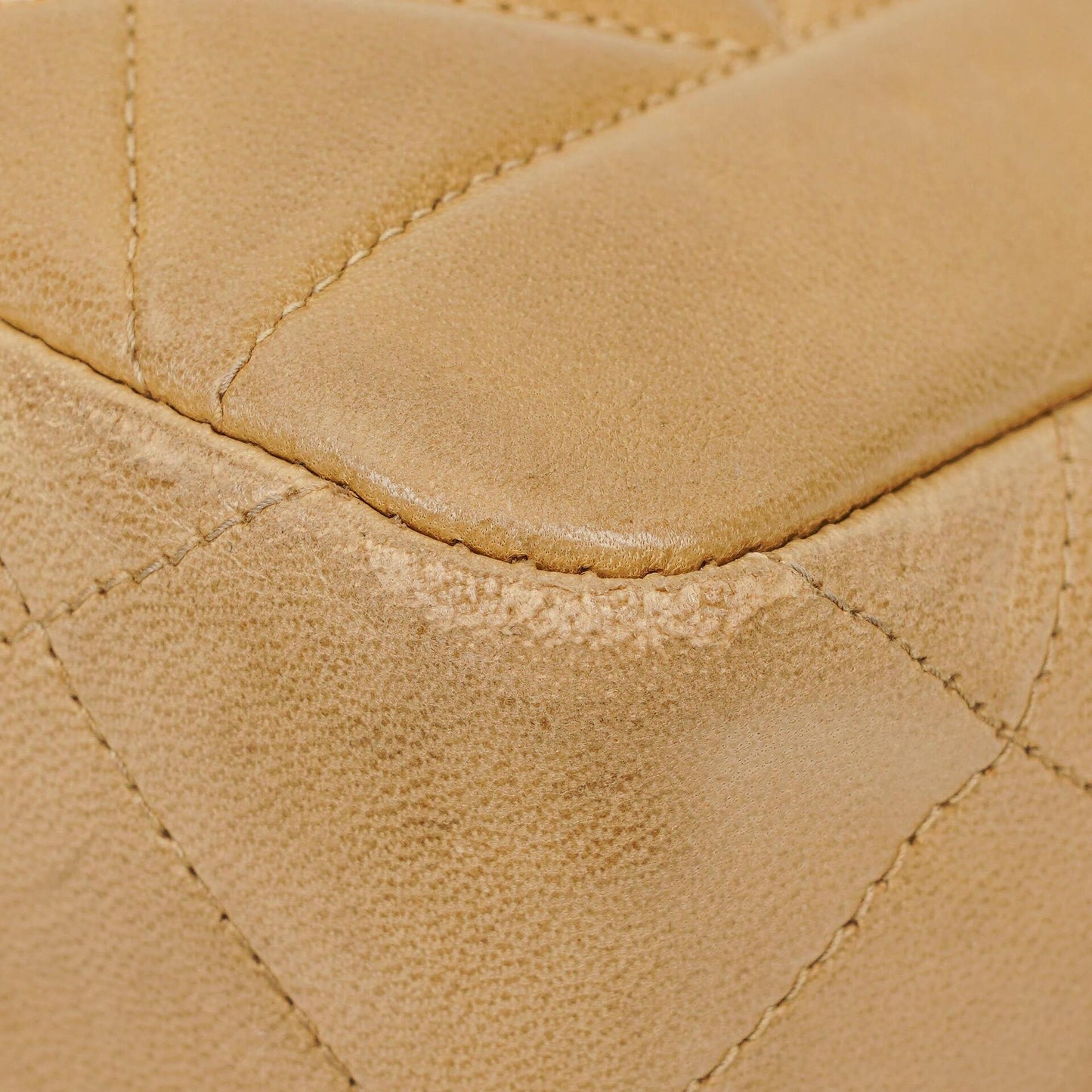 Chanel Classic Single Flap Bag Beige Quilted Lambskin 24K Gold-Plated Hardware