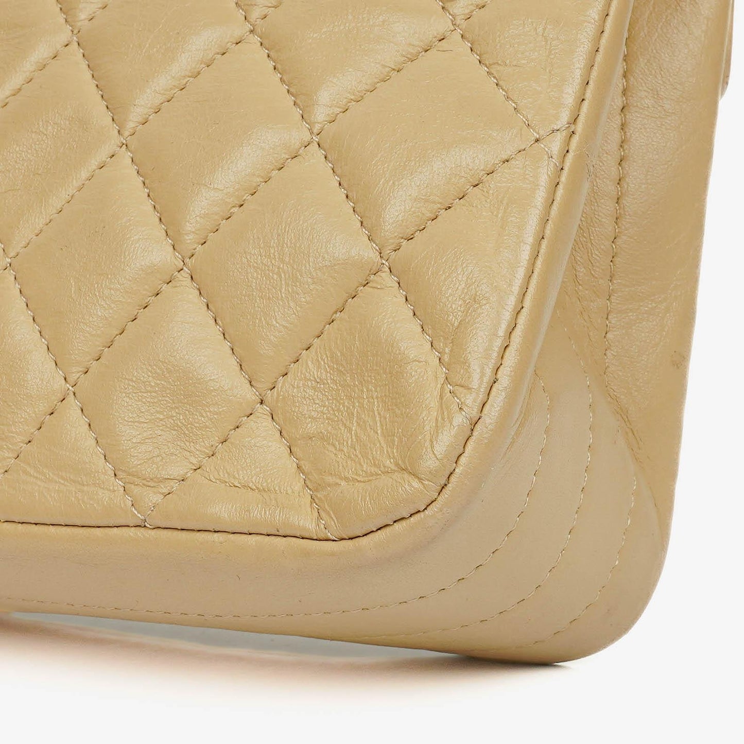 Chanel Classic Single Flap Bag Beige Quilted Lambskin With 24K Gold-Plated Hardware