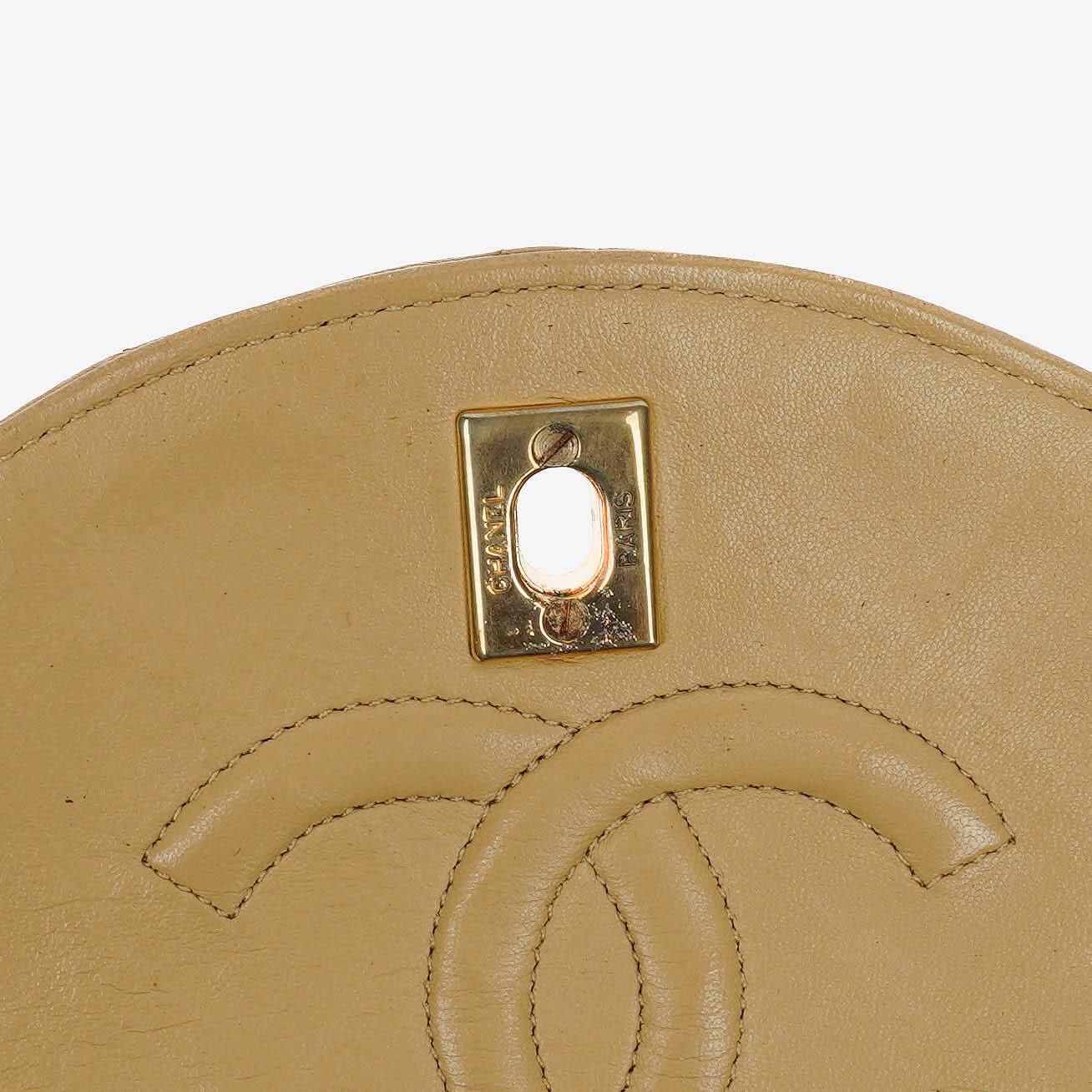 Chanel Classic Single Flap Bag Beige Quilted Lambskin With 24K Gold-Plated Hardware